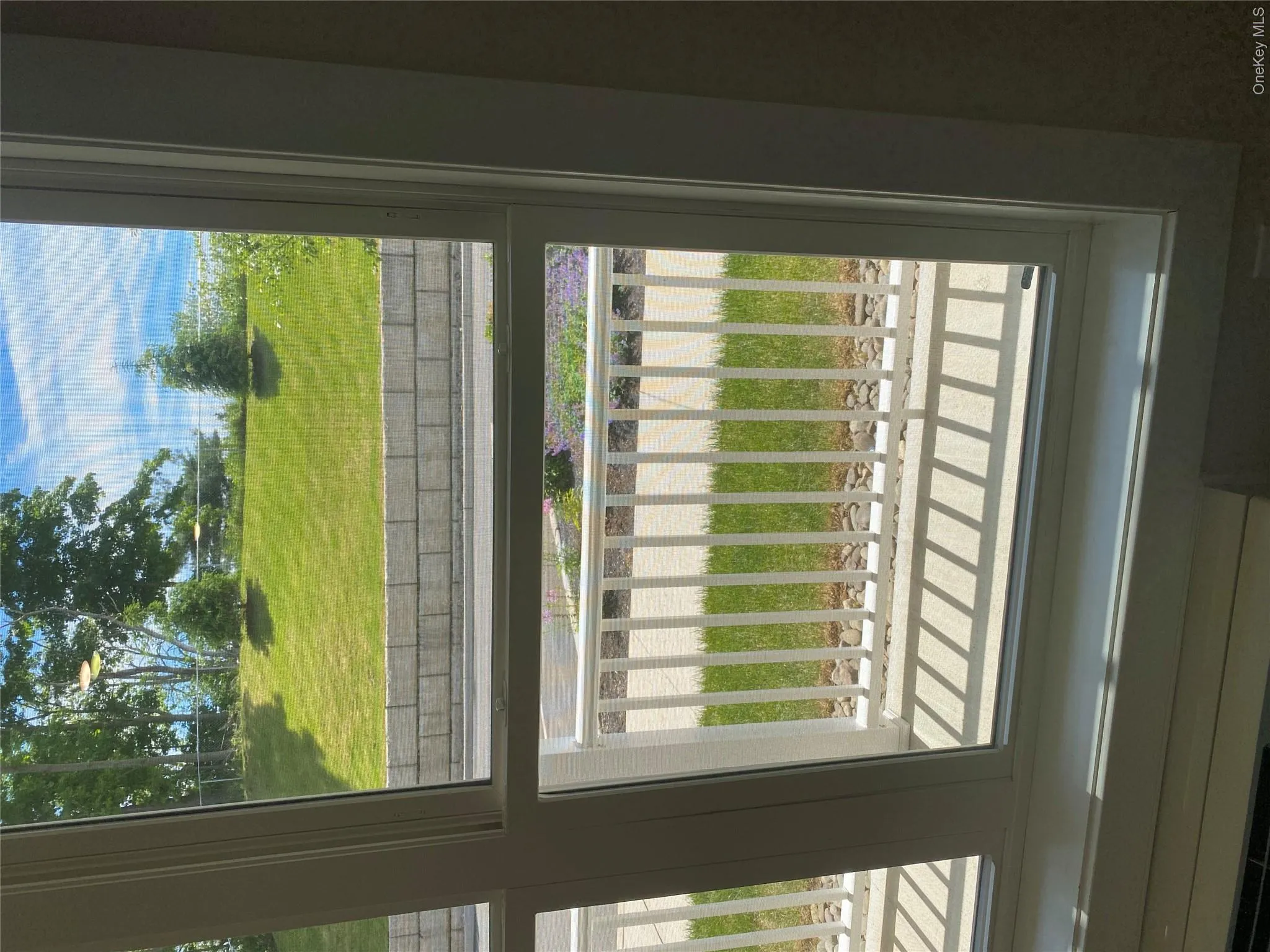 Double-hung window offering southern outdoor views Double-hung window offering southern outdoor views