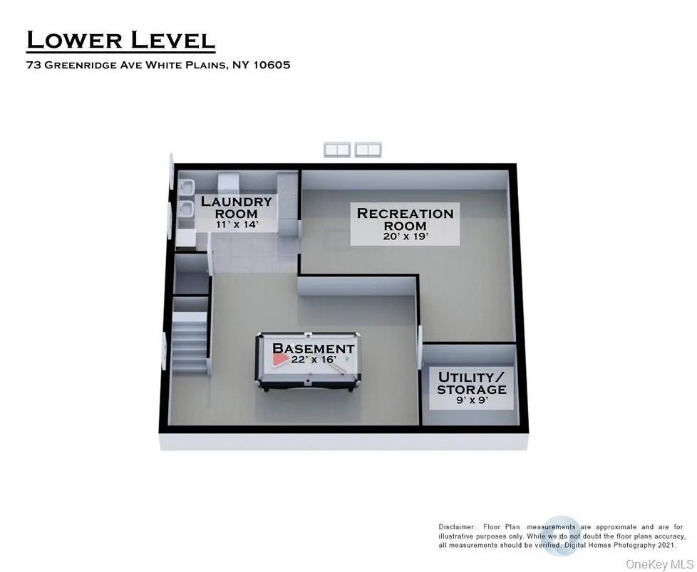 3D Floor Plan of Lower Level 3D Floor Plan of Lower Level