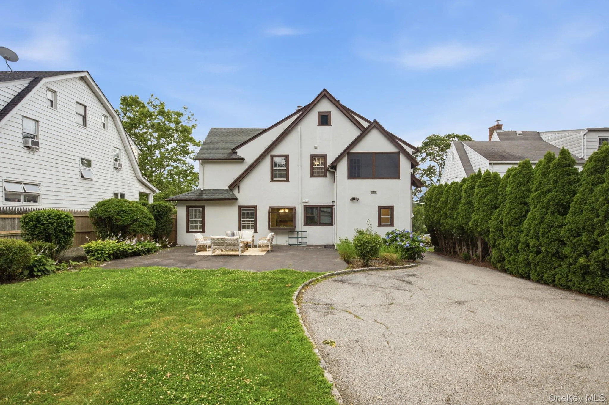 Steeply pitched gables give the back of the home as much character as the front. Steeply pitched gables give the back of the home as much character as the front.