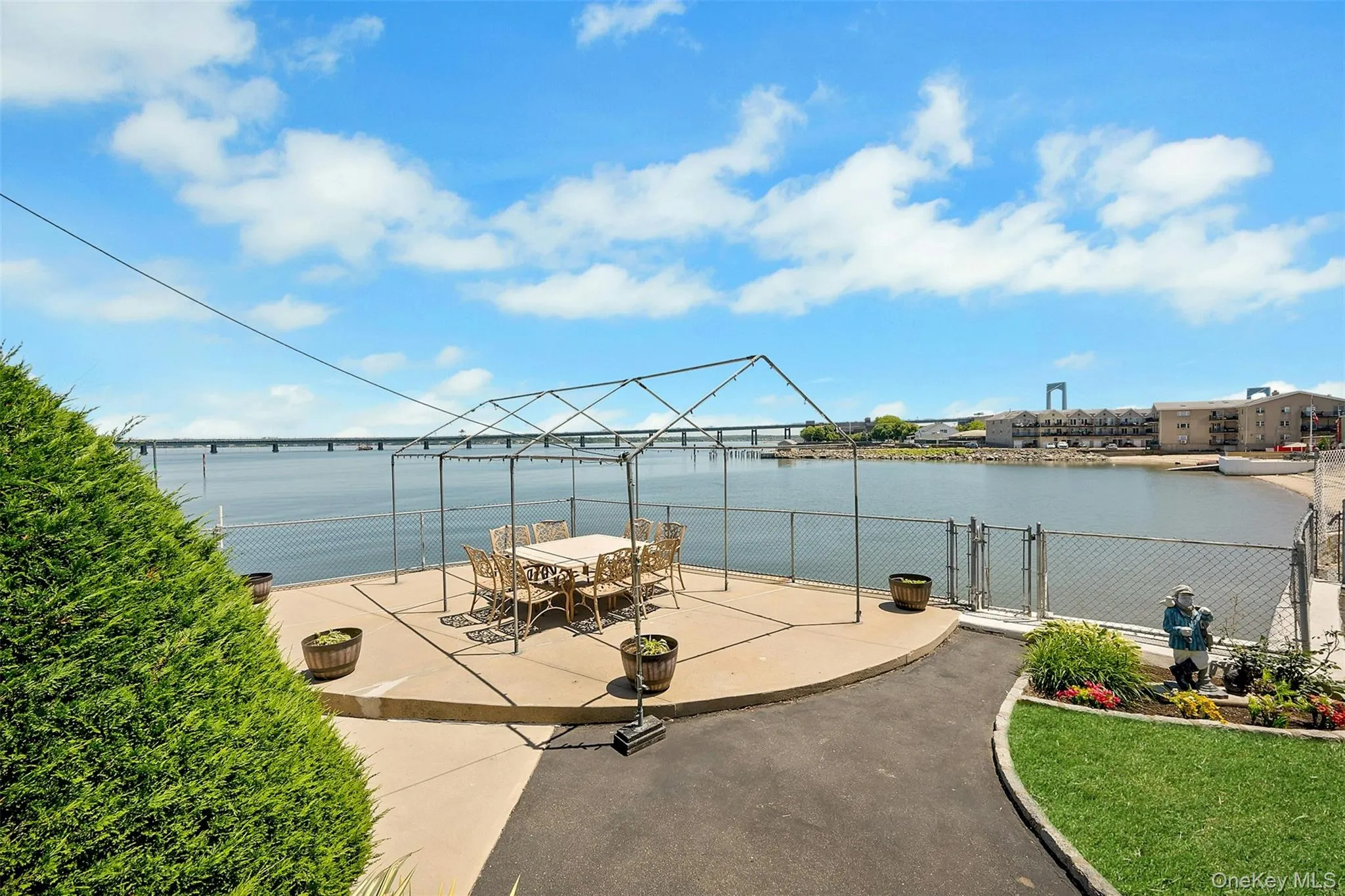 Spacious Canopy Patio with unobstructed views of Long Island Sound and the Throggs Neck Bridge Spacious Canopy Patio with unobstructed views of Long Island Sound and the Throggs Neck Bridge