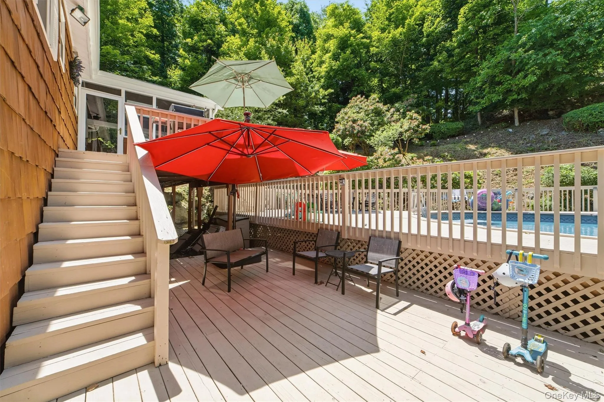 Generous deck space overlooking the Pool Generous deck space overlooking the Pool