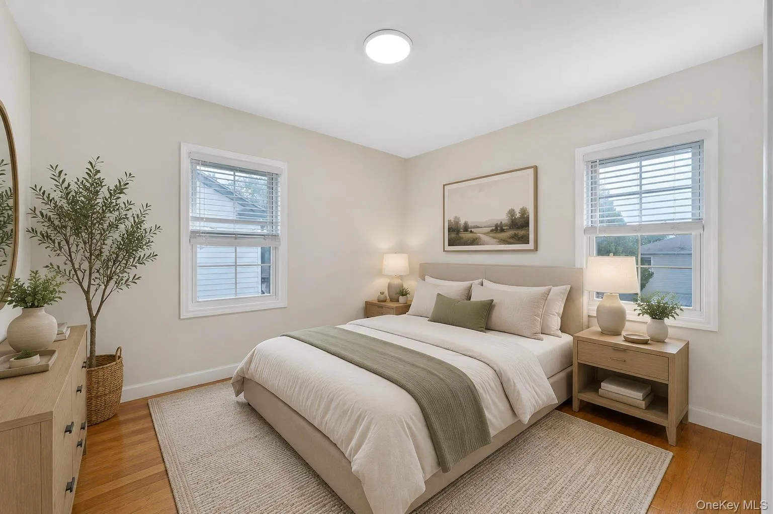 Virtually staged bedroom. Virtually staged bedroom.