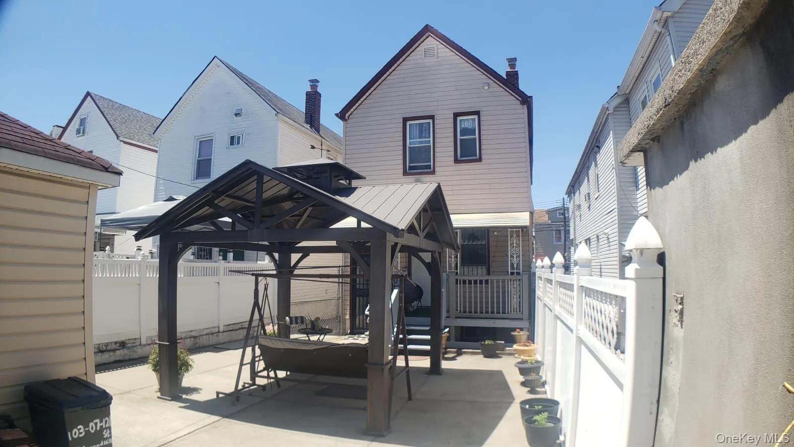View of back yard. View of back yard.