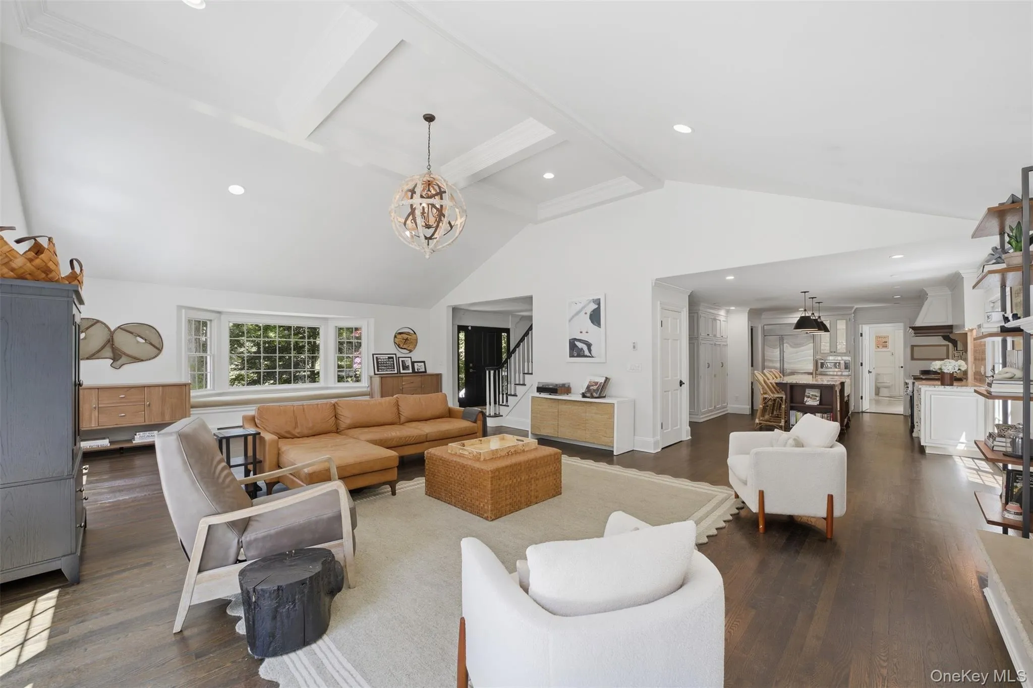 Open floor plan right off the kitchen, sliding glass doors to both the deck and the backyard Open floor plan right off the kitchen, sliding glass doors to both the deck and the backyard