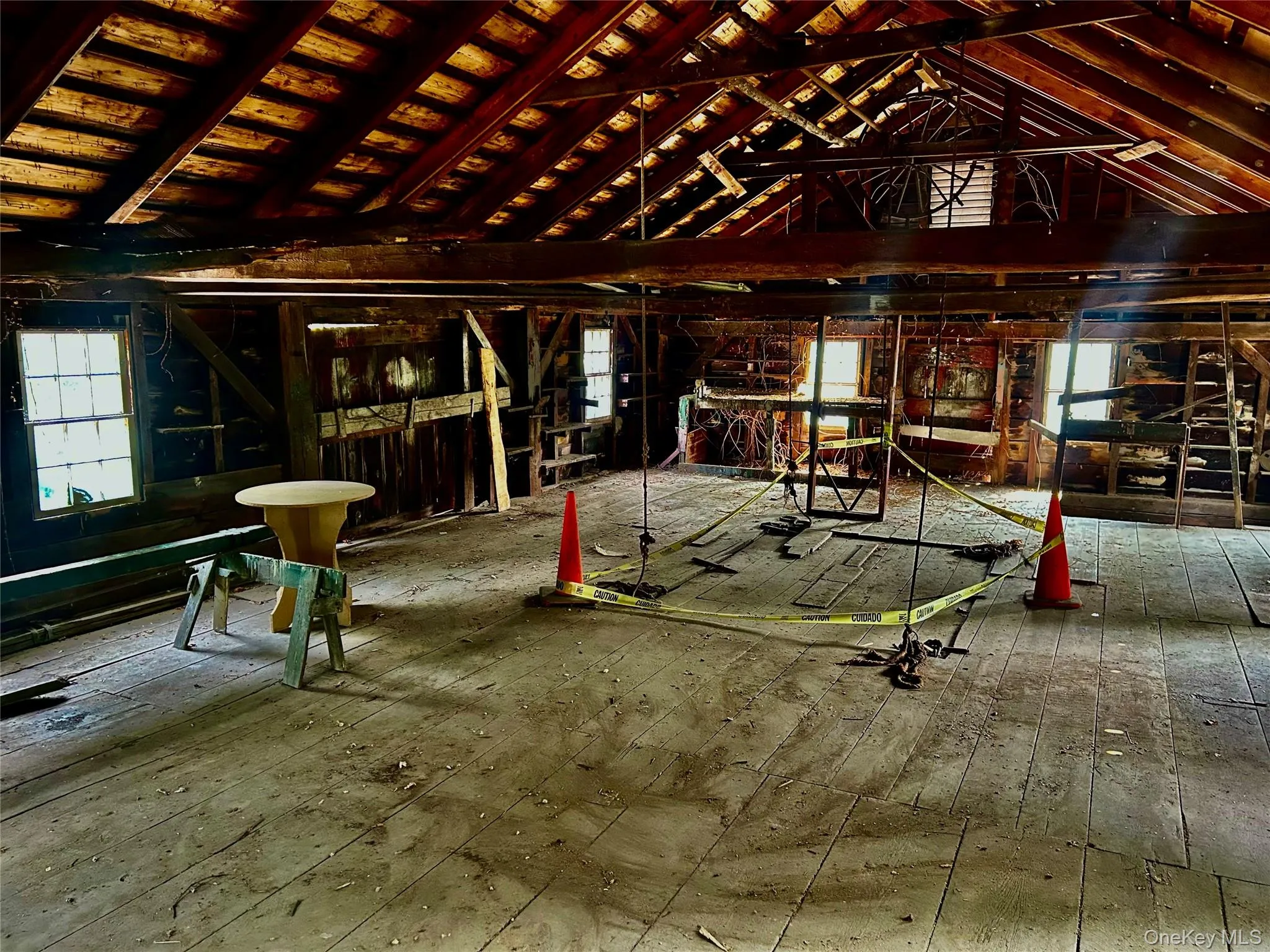 Unfinished attic featuring plenty of natural light Unfinished attic featuring plenty of natural light