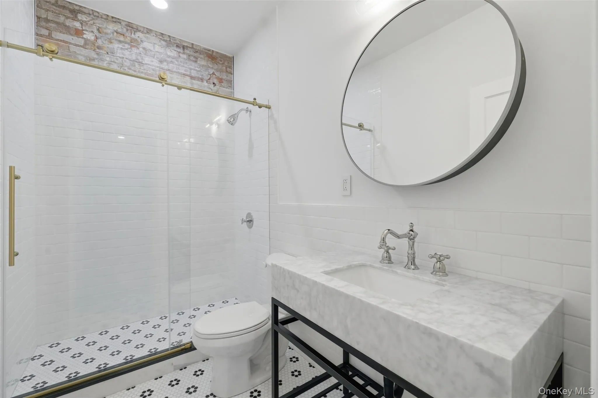 Brand New Tiled Bathroom with Glass Enclosed Shower Brand New Tiled Bathroom with Glass Enclosed Shower