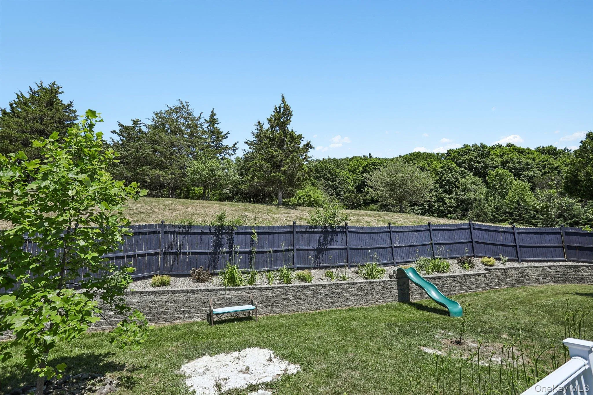 Back yard is fenced in Back yard is fenced in