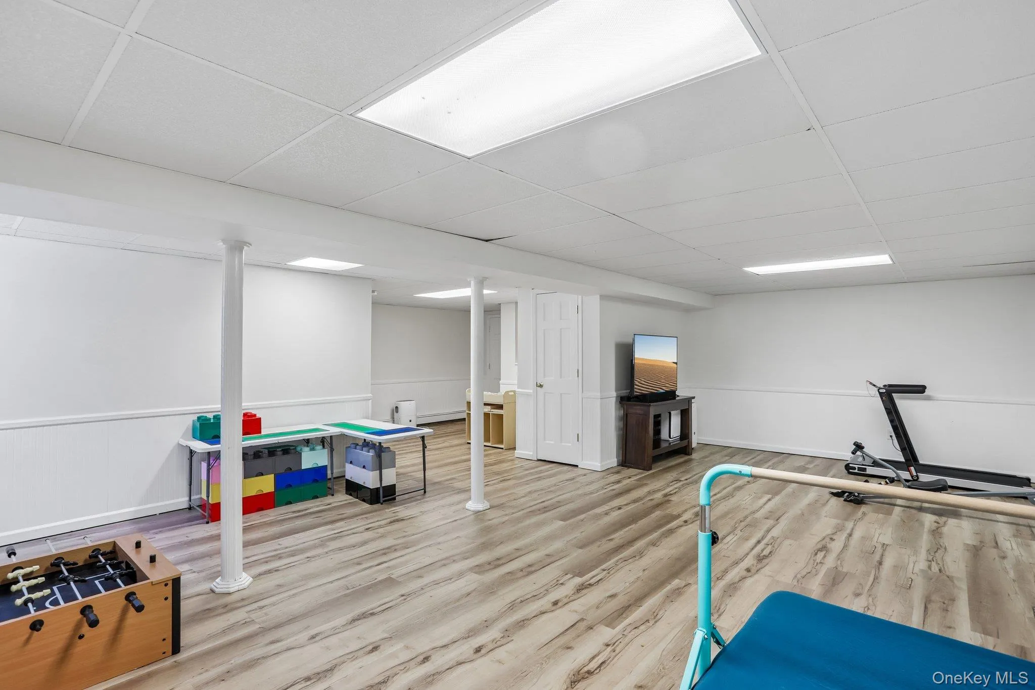 Finished basement with vinyl plank floors Finished basement with vinyl plank floors