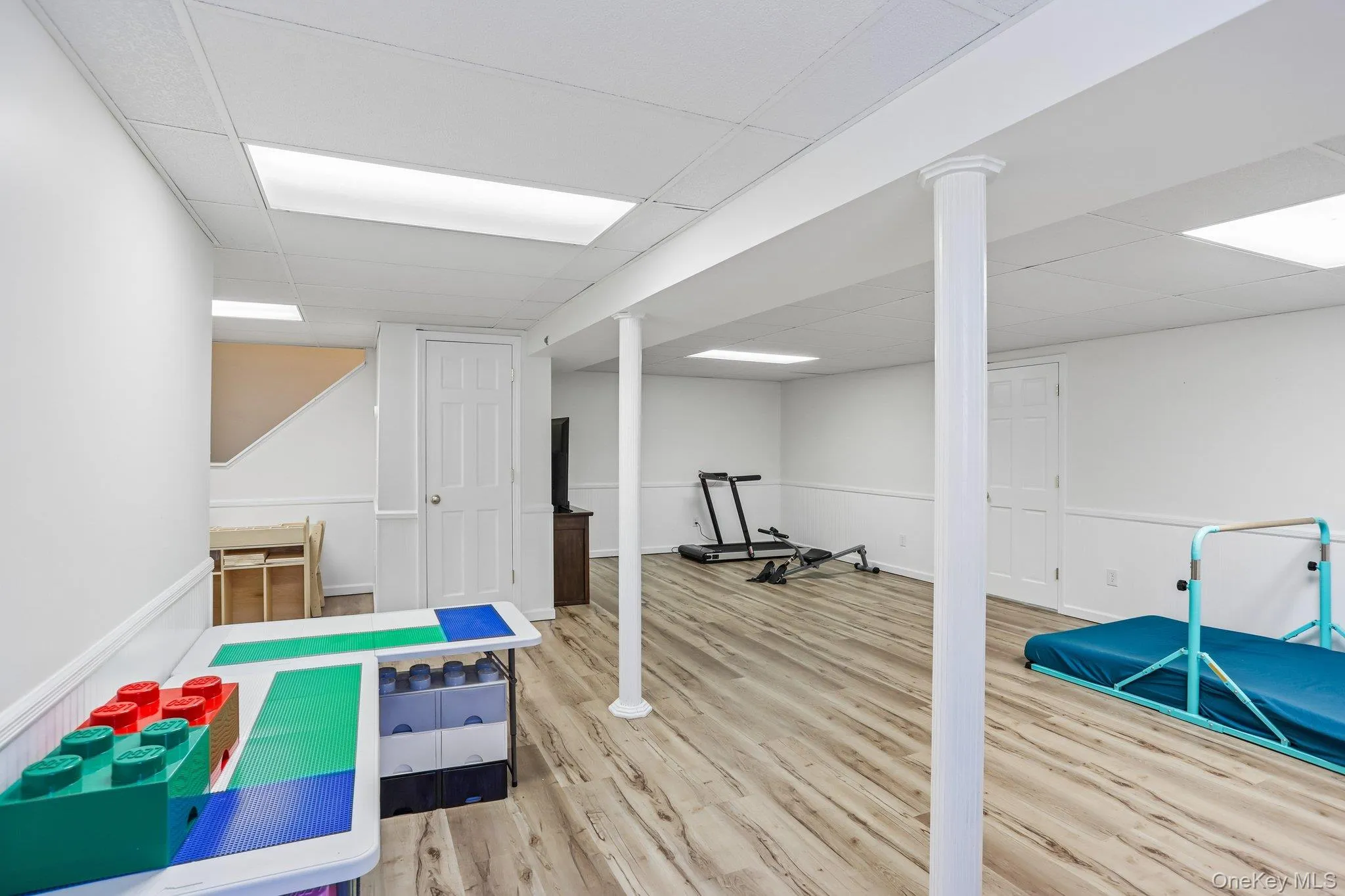 Finished basement with vinyl plank floors Finished basement with vinyl plank floors