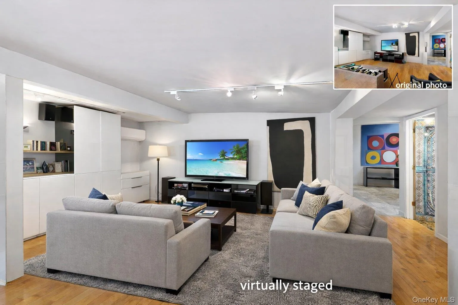 Virtually staged living room Virtually staged living room