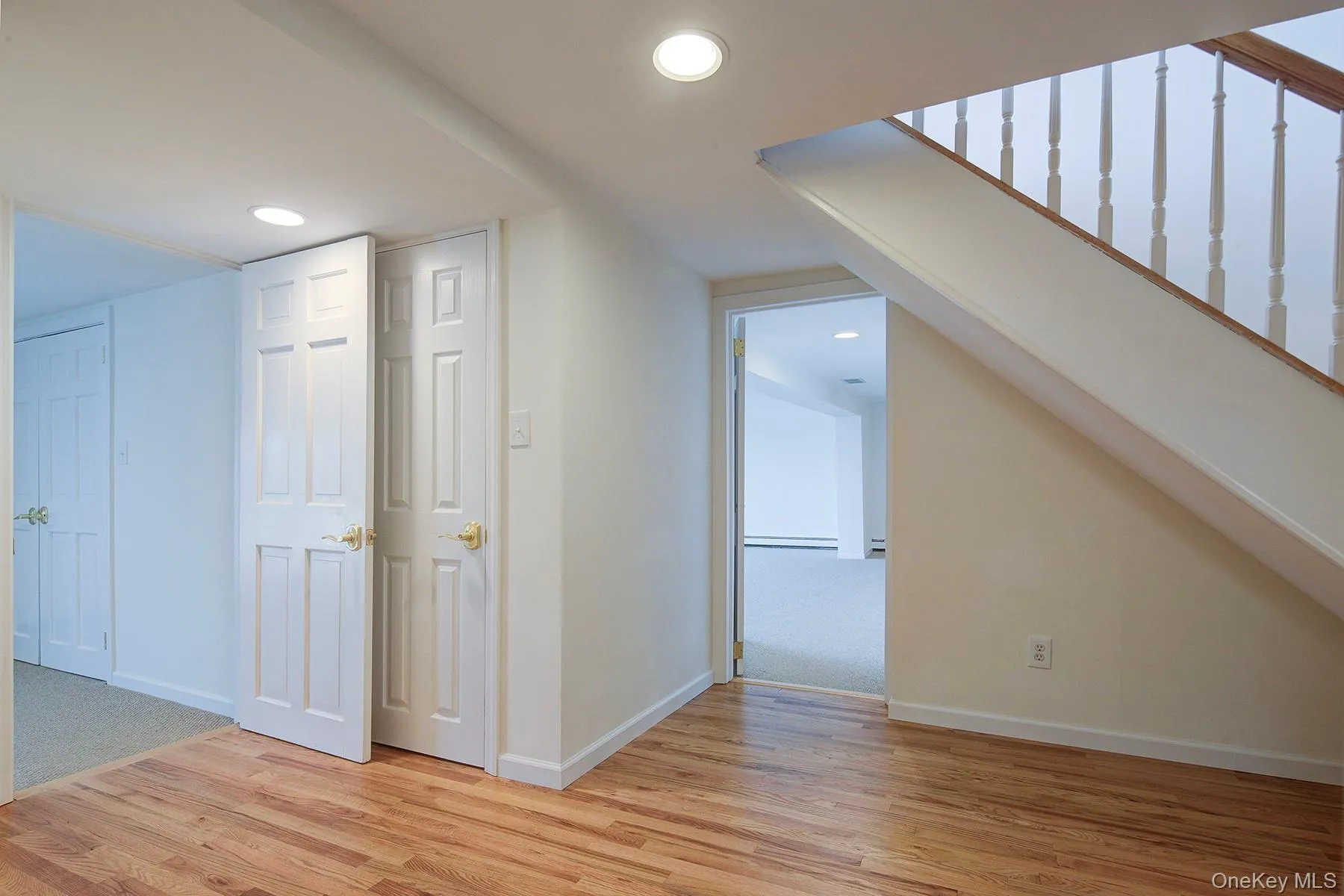New hardwood floors in ground level hallway New hardwood floors in ground level hallway