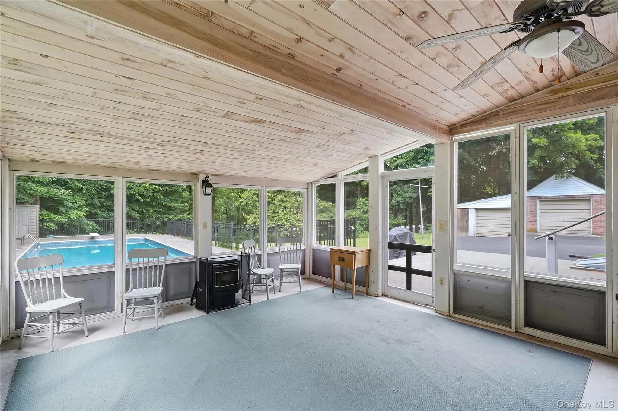 Enclosed porch off dining area Enclosed porch off dining area