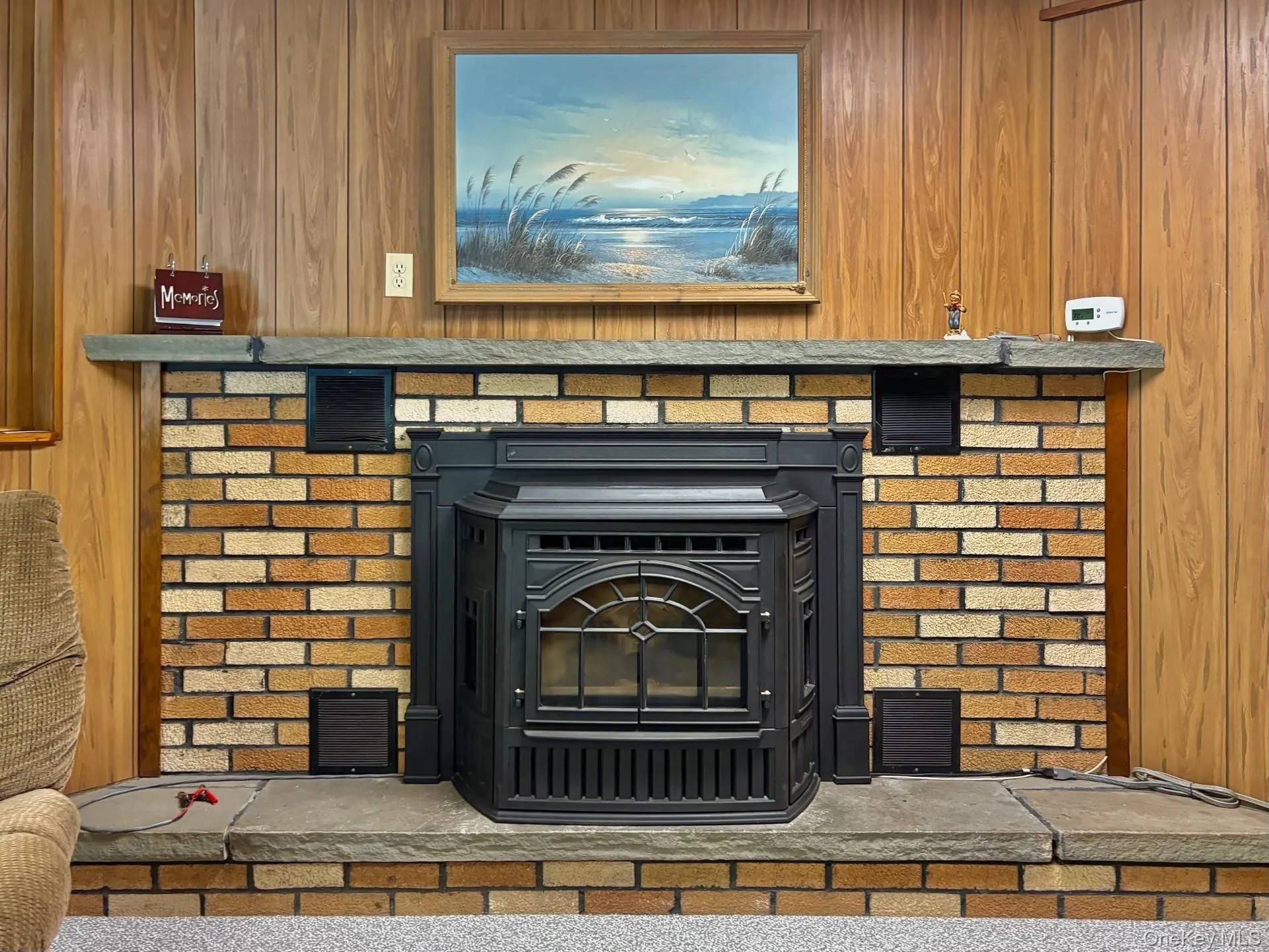 Fireplace with pellet stove Fireplace with pellet stove
