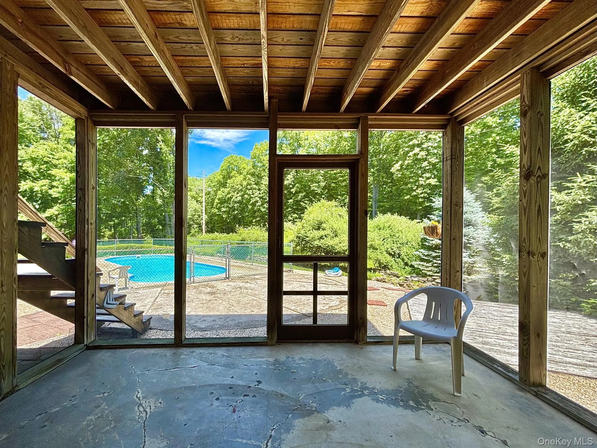 Screened porch off the family room Screened porch off the family room