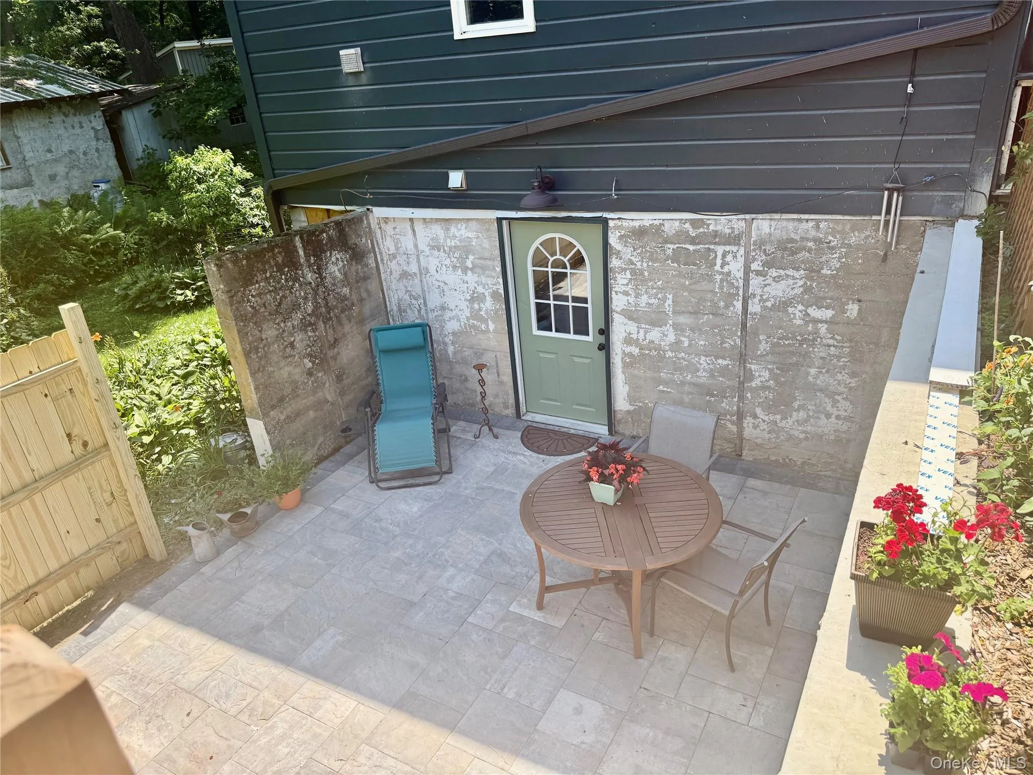 Looking down at the private patio Looking down at the private patio