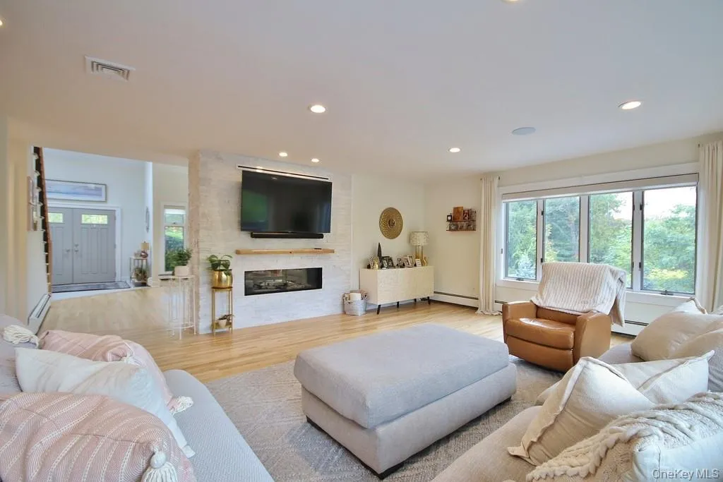 Family Room from Great Room, Double Fireplace Family Room from Great Room, Double Fireplace