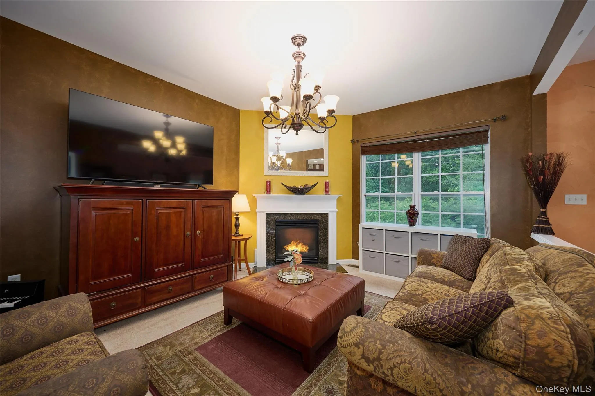 Cozy up in front of the gas fireplace Cozy up in front of the gas fireplace