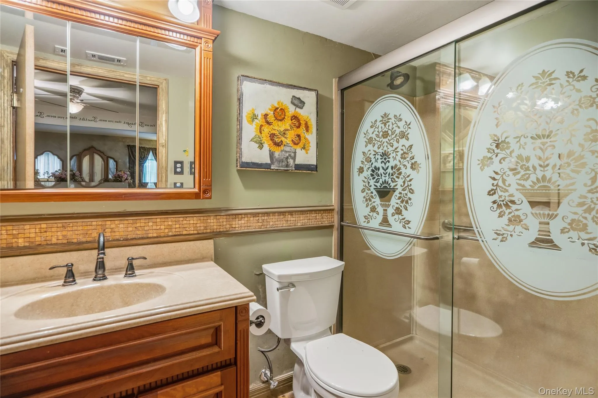 The ensuite bathroom has a full walk-in stall shower. The ensuite bathroom has a full walk-in stall shower.