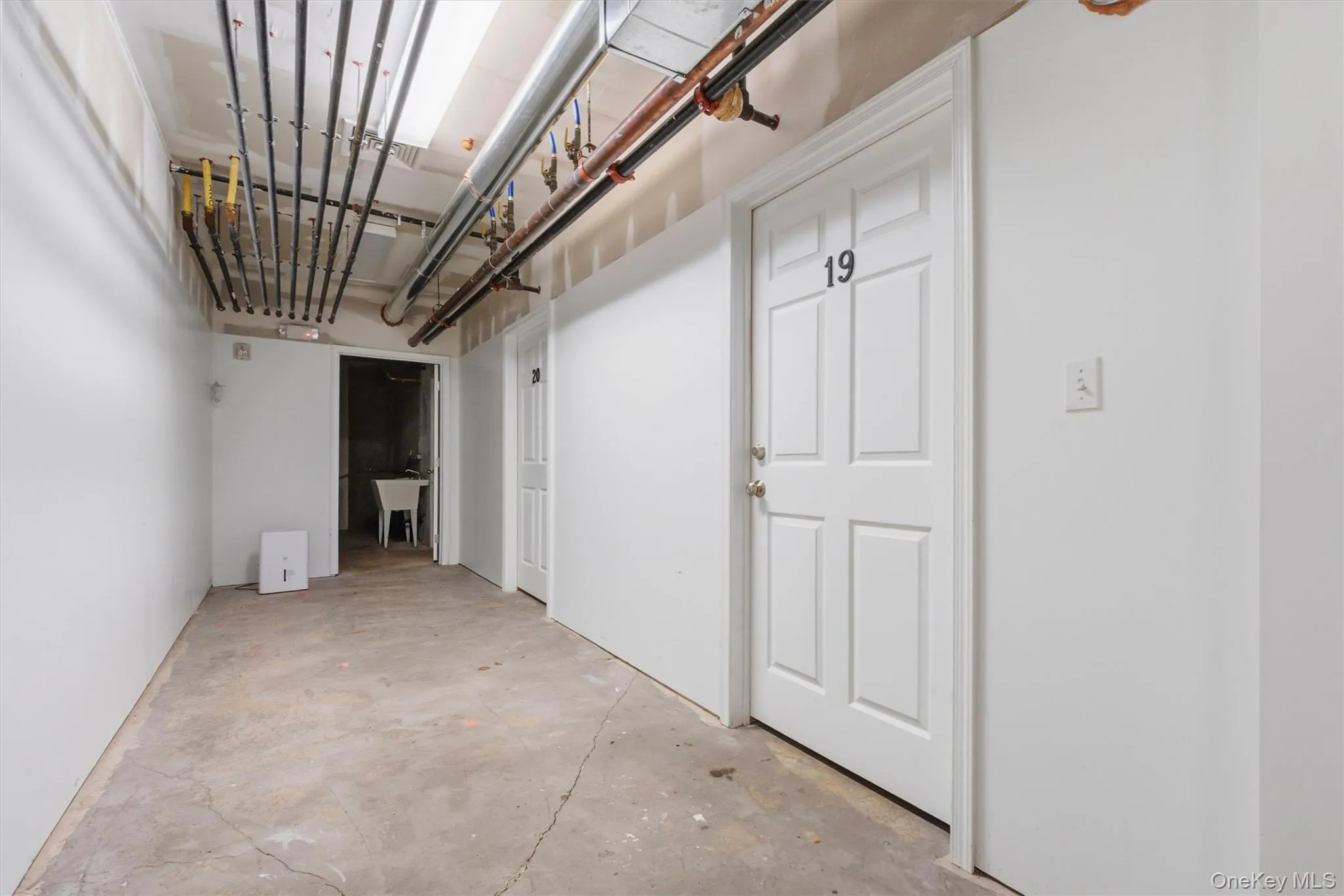 A well-proportioned lower-level hallway provides a seamless connection between stairwell and expansive private storage unit. Bright and functional, this central corridor enhances the home’s storage options, offering easy flow between private living spaces while maintaining a sense of separation and comfort. A well-proportioned lower-level hallway provides a seamless connection between stairwell and expansive private storage unit. Bright and functional, this central corridor enhances the home’s storage options, offering easy flow between private living spaces while maintaining a sense of separation and comfort.