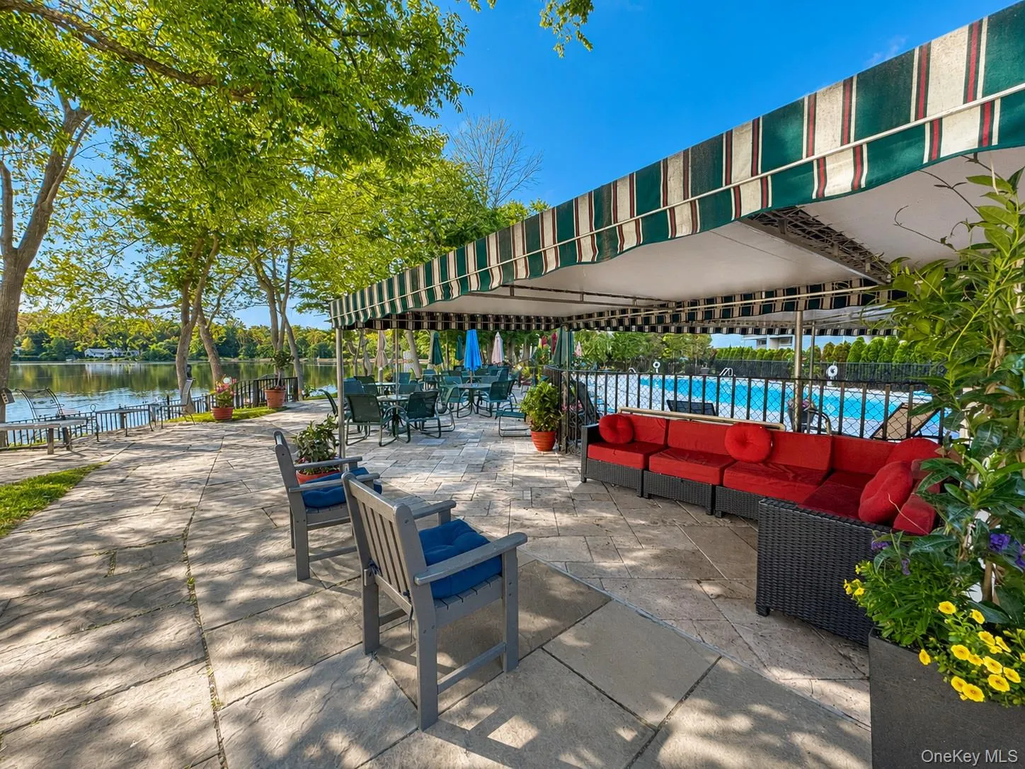 Patio by pool Patio by pool