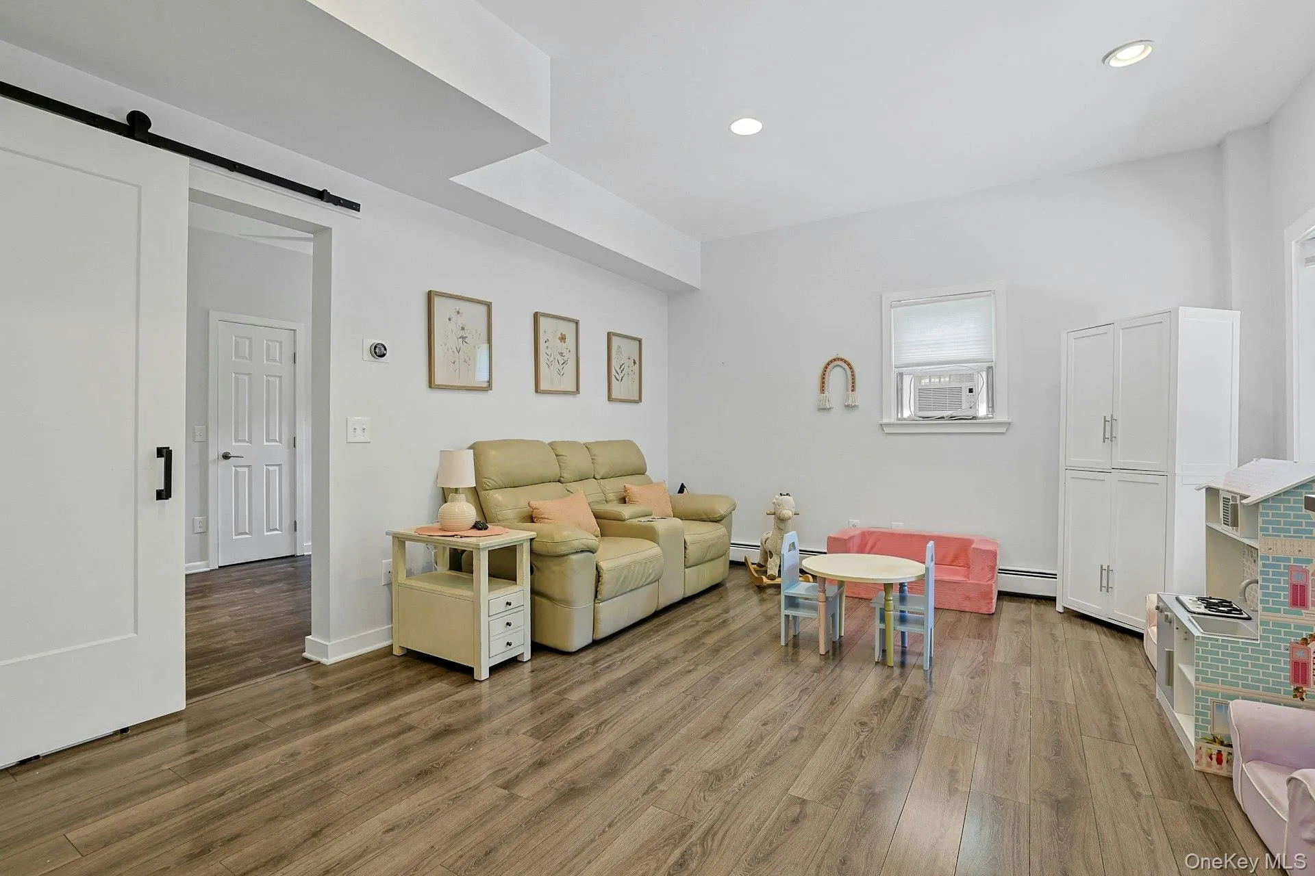 This recreation room offers plenty of space. This recreation room offers plenty of space.