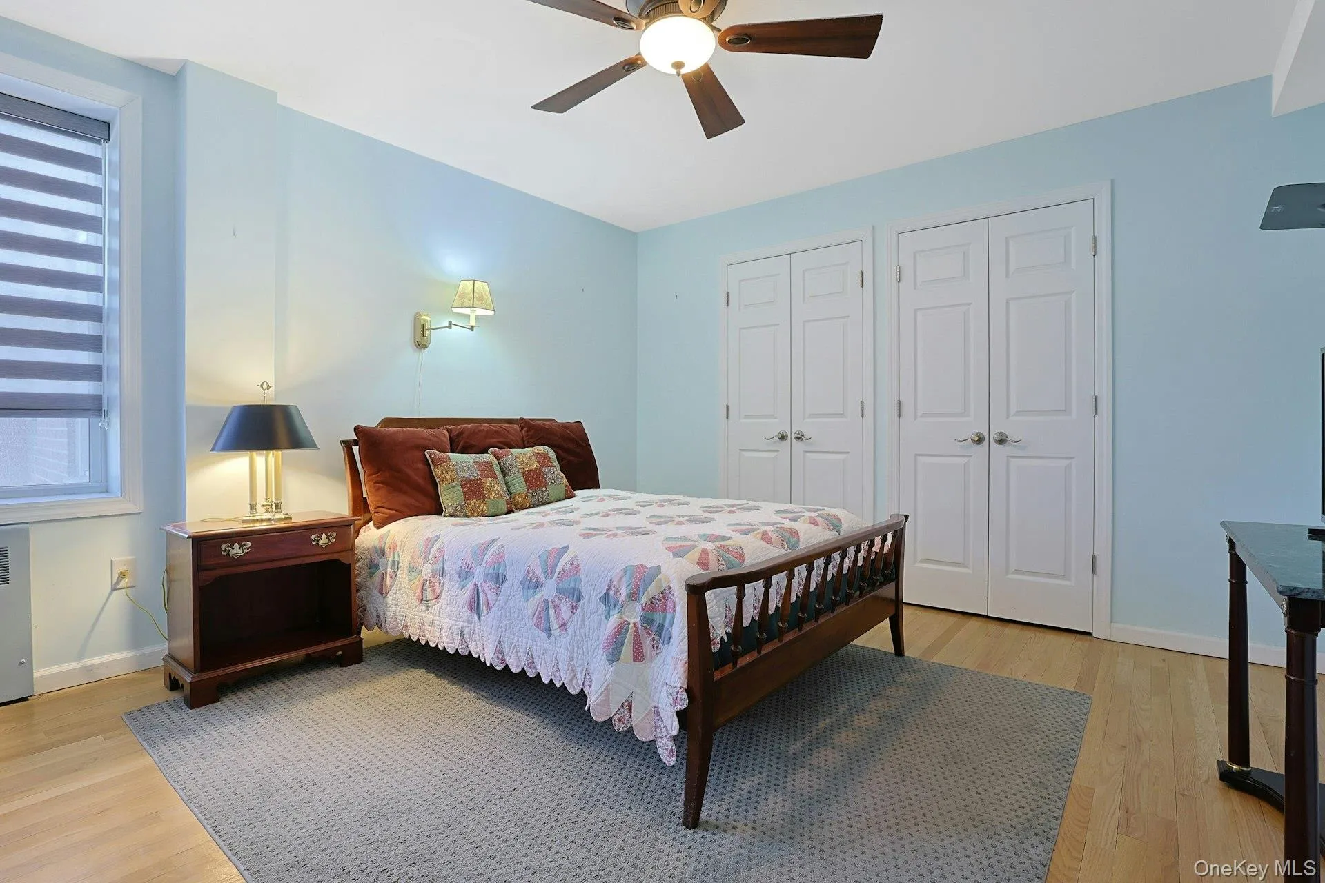 Spacious bedroom with large closet the width of the room. Spacious bedroom with large closet the width of the room.