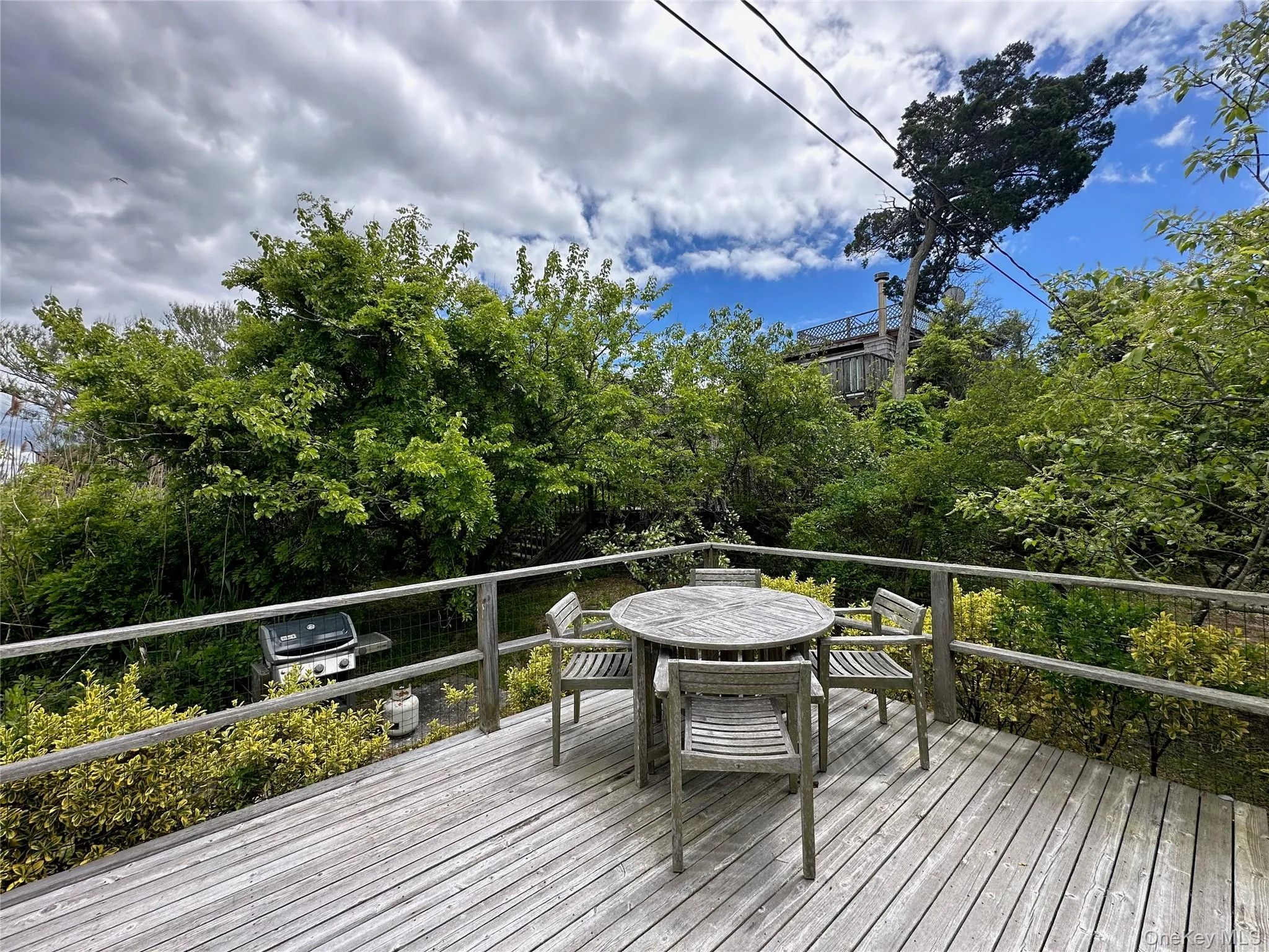 Deck with outdoor dining space and a grill Deck with outdoor dining space and a grill