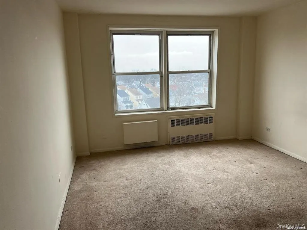 Carpeted empty room featuring radiator Carpeted empty room featuring radiator