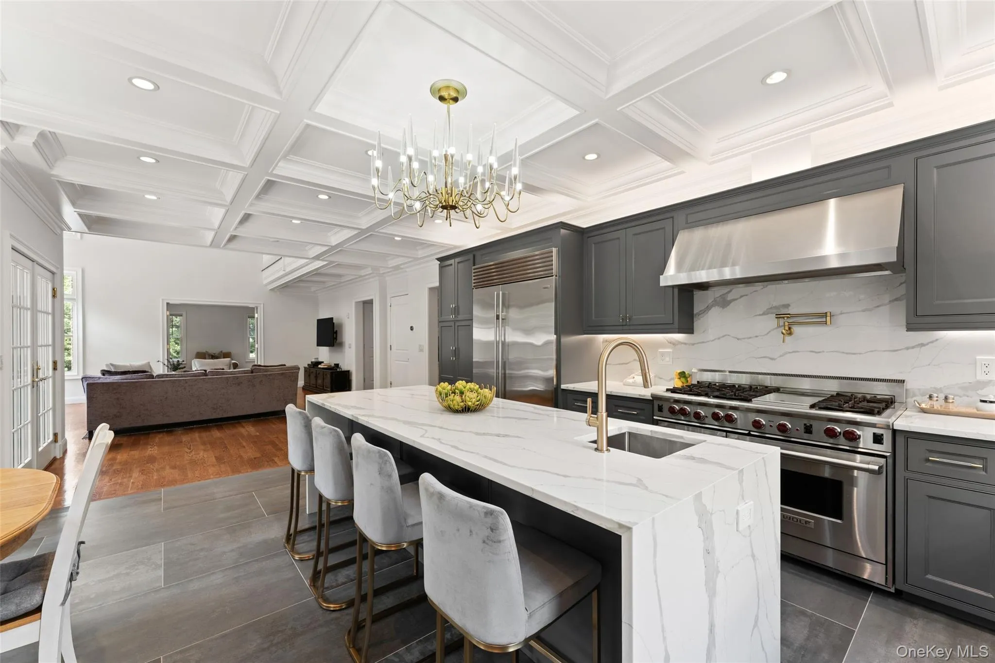 Kitchen flows into family room Kitchen flows into family room