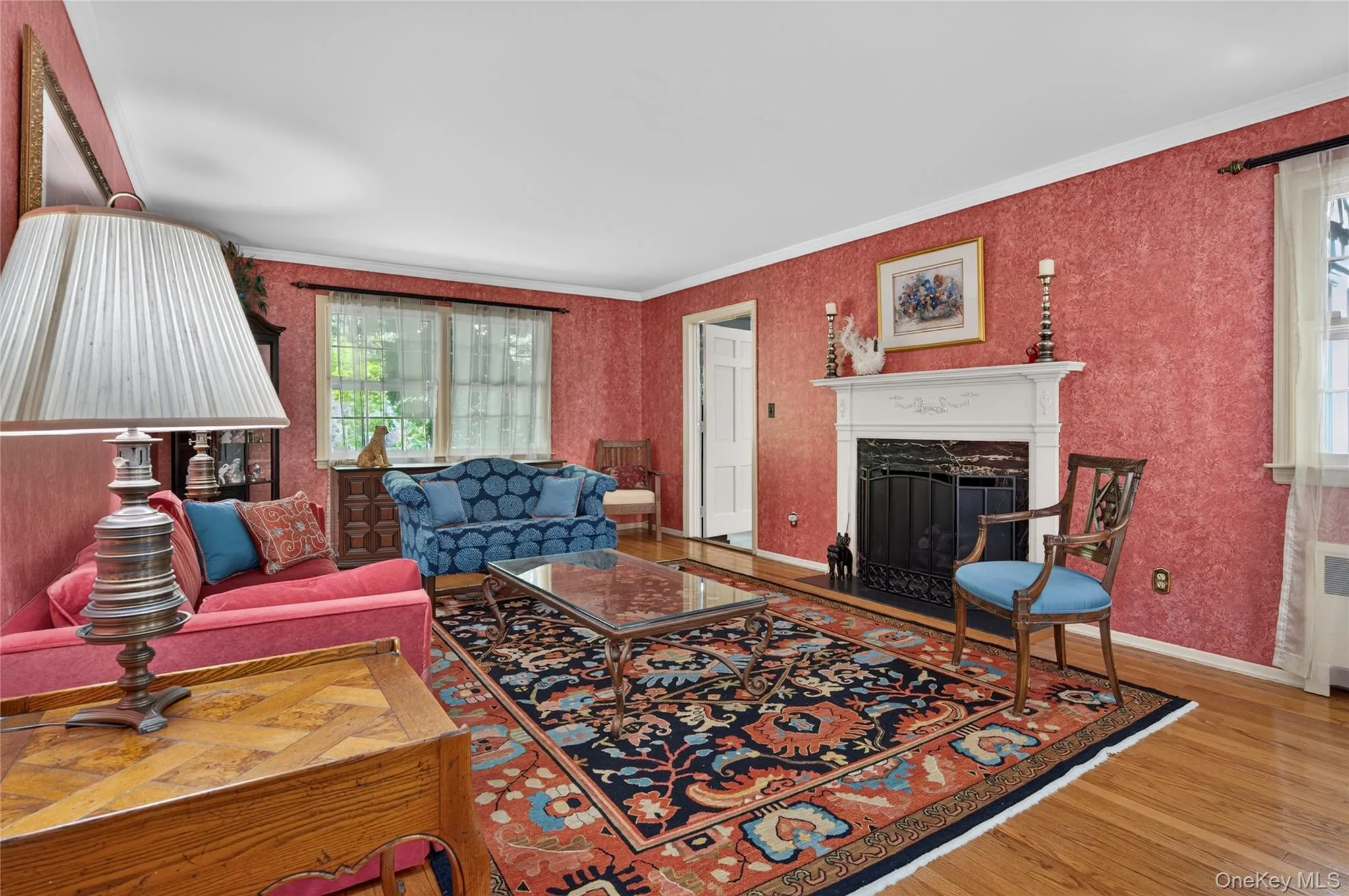 Living Room with Wood Burning Fireplace Living Room with Wood Burning Fireplace