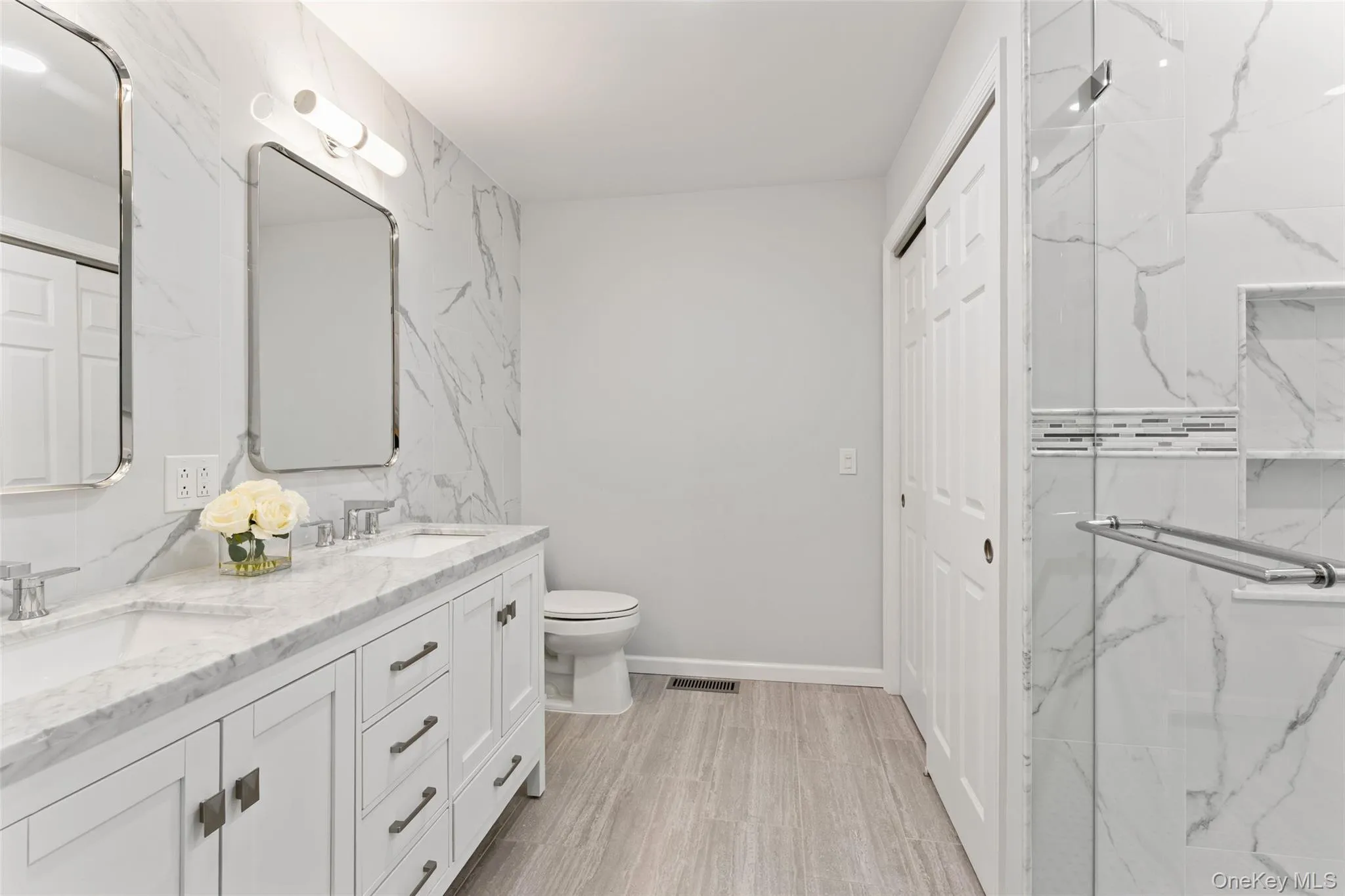 Recently Renovated Primary Bath with Double Vanity Recently Renovated Primary Bath with Double Vanity