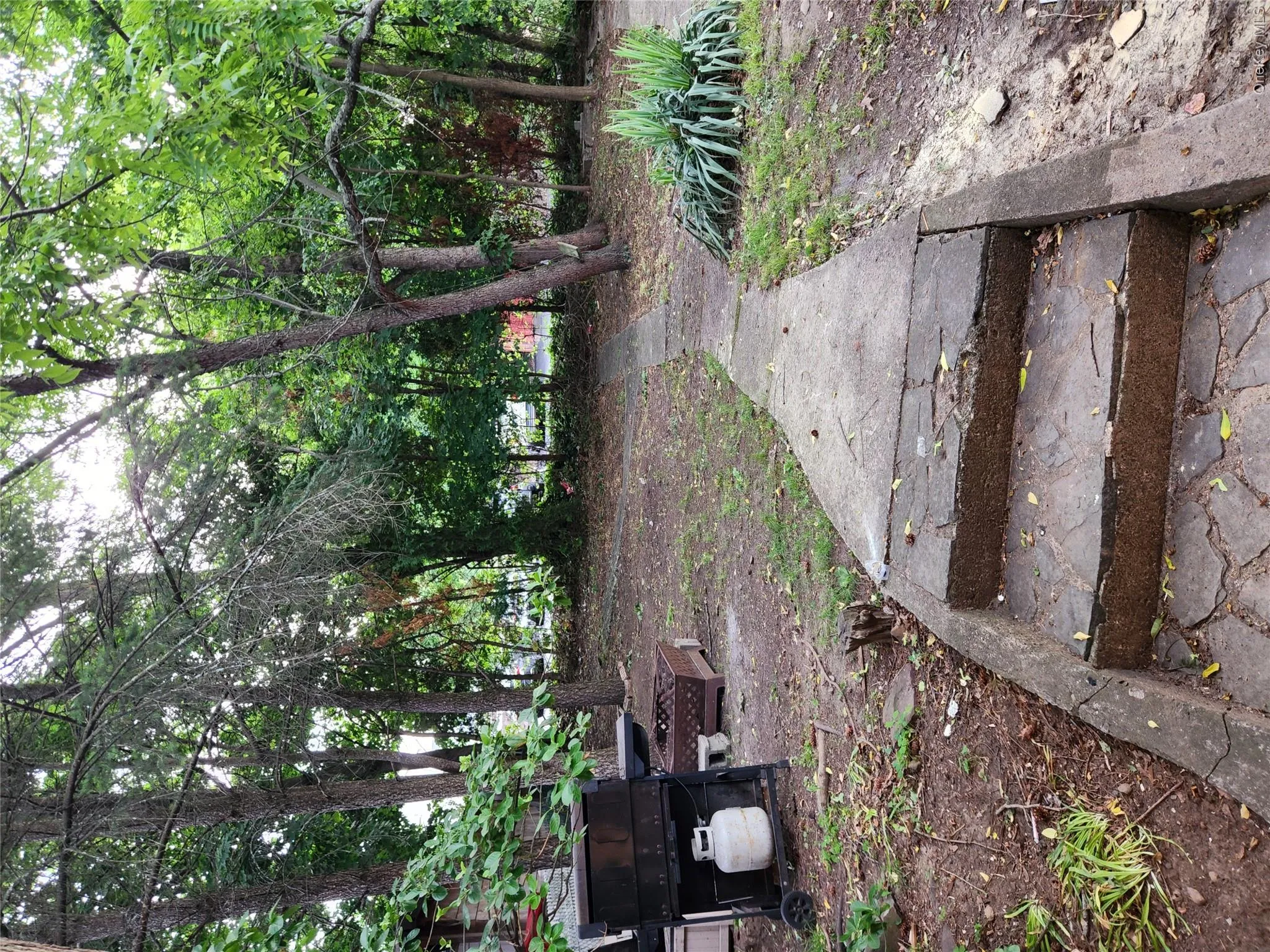Level area for BBQ grill, fire pit, and out-door furniture. Level area for BBQ grill, fire pit, and out-door furniture.