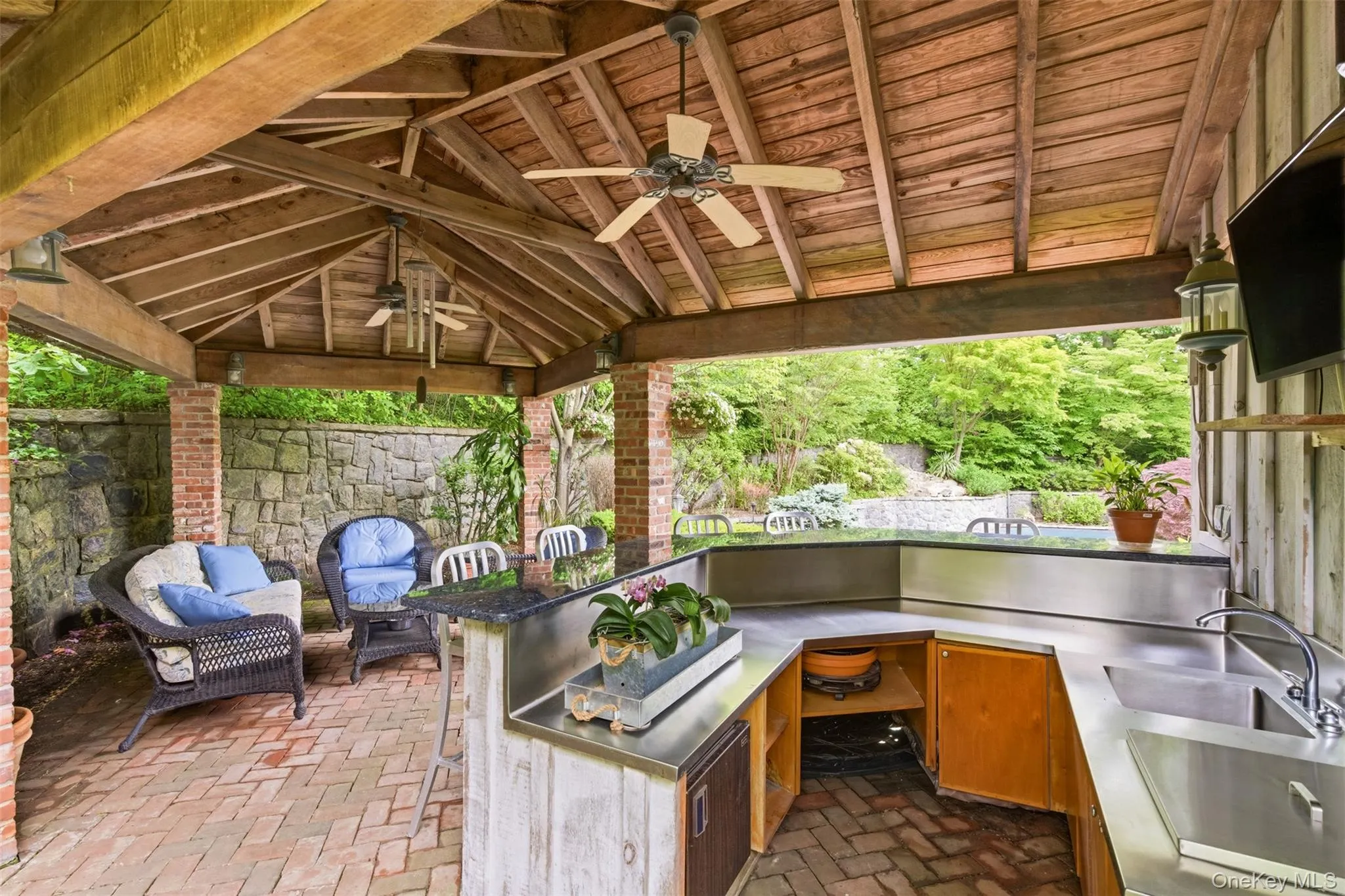 Pool cabana w/ sink, refrigerator, sitting area, bathroom, outdoor shower Pool cabana w/ sink, refrigerator, sitting area, bathroom, outdoor shower