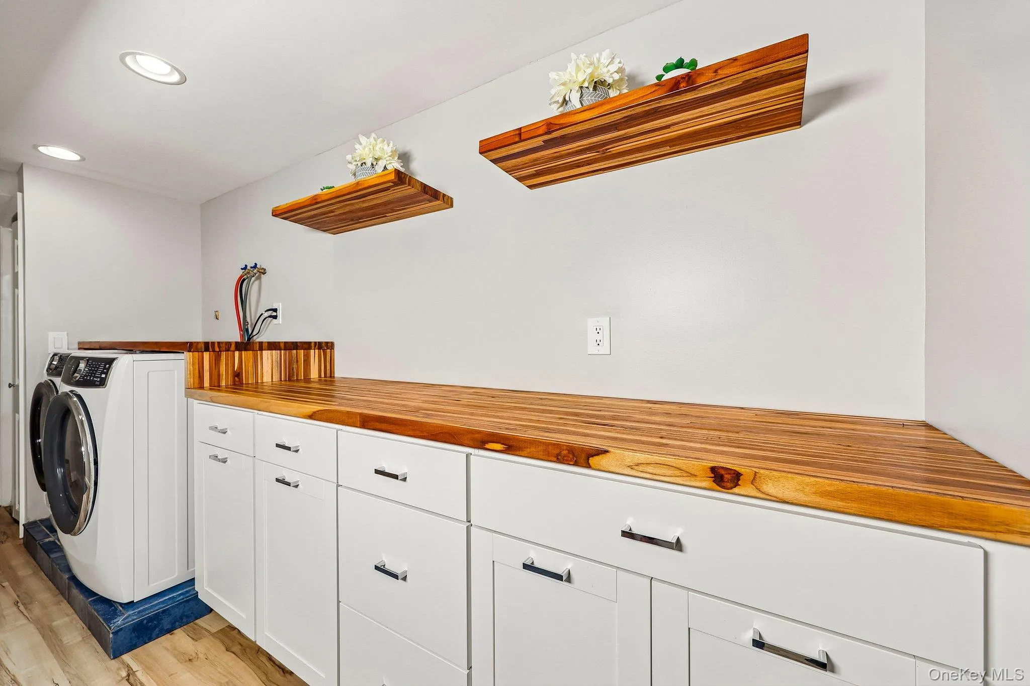 Gorgeous butcher block counters, floating shelves Gorgeous butcher block counters, floating shelves