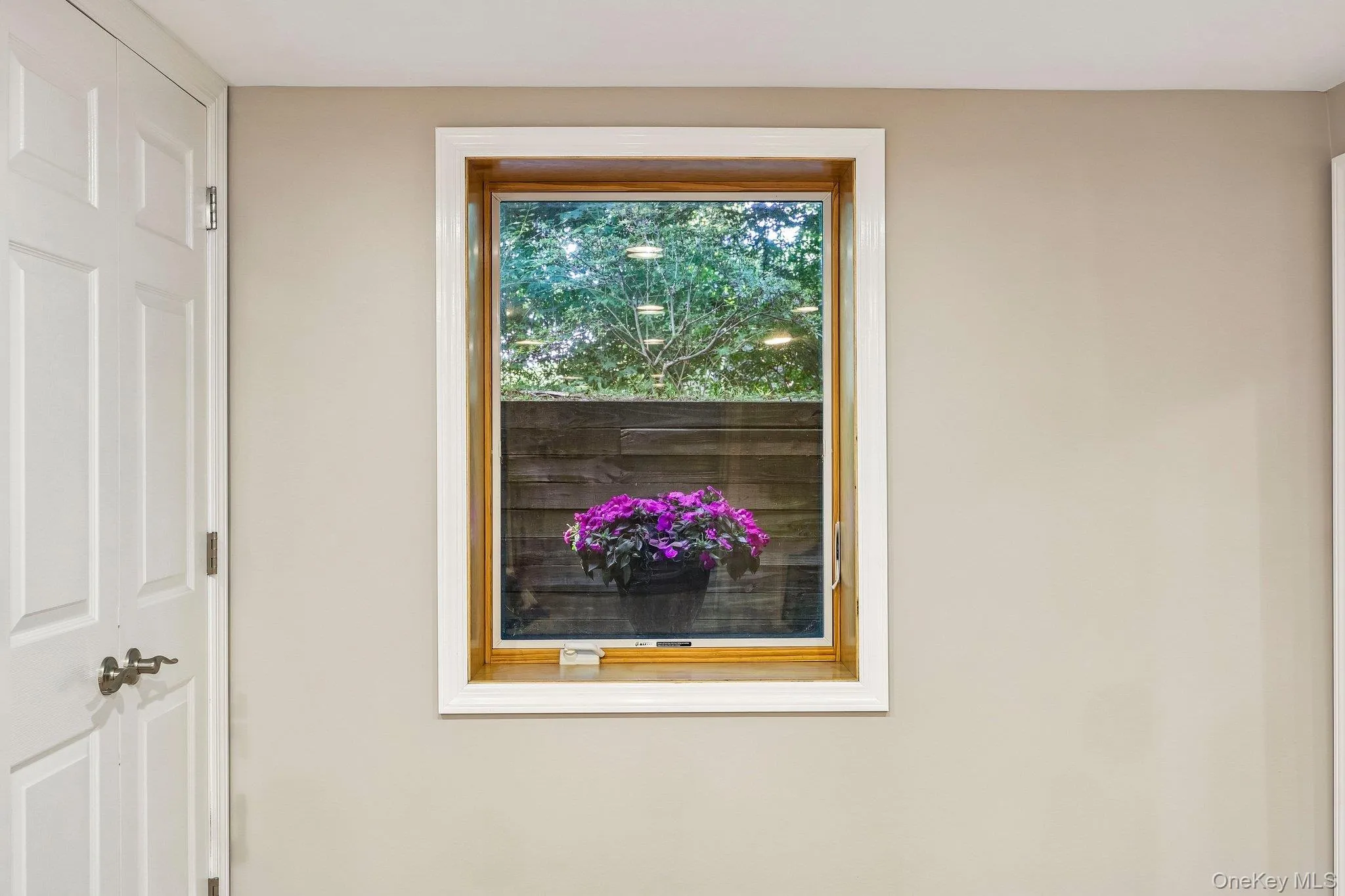 Close up of egress window in family room Close up of egress window in family room