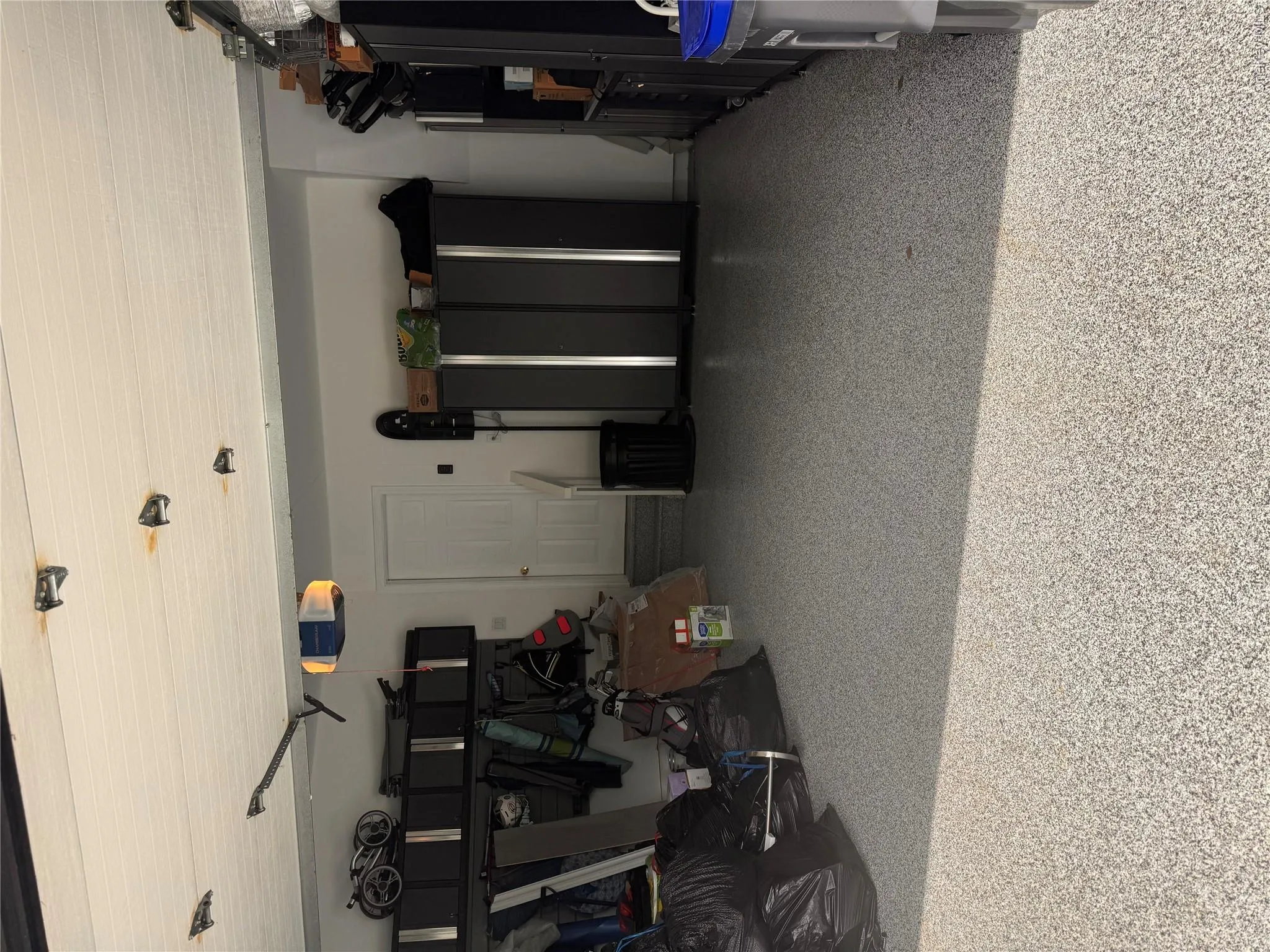 Complete with storage cabinets and slat wall included Complete with storage cabinets and slat wall included