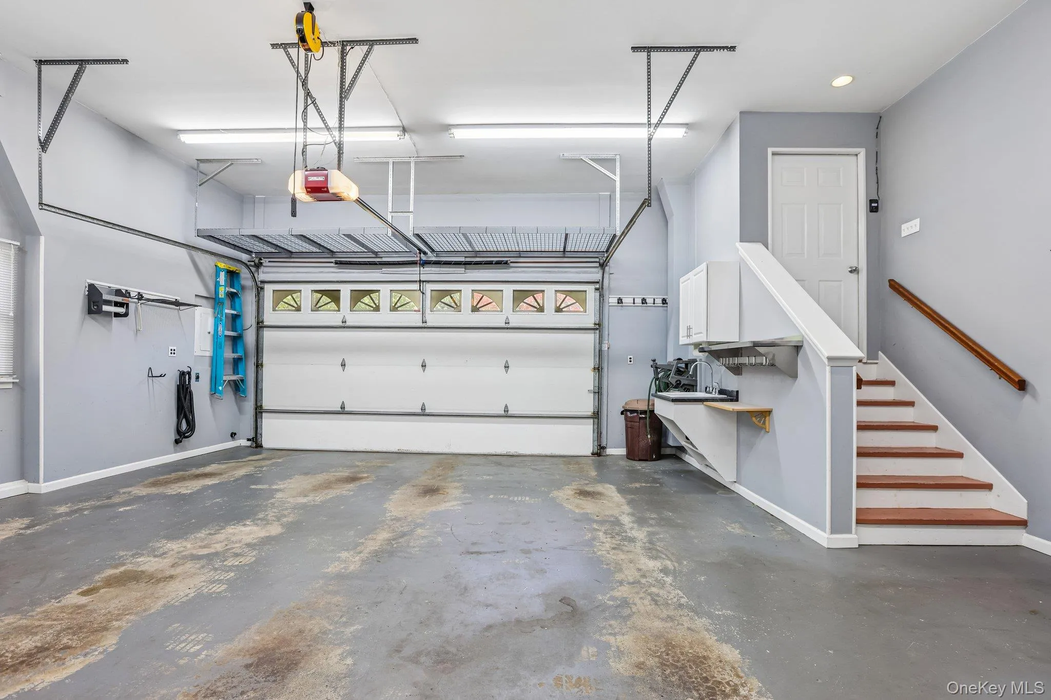 Notice loft storage and stairs to house Notice loft storage and stairs to house