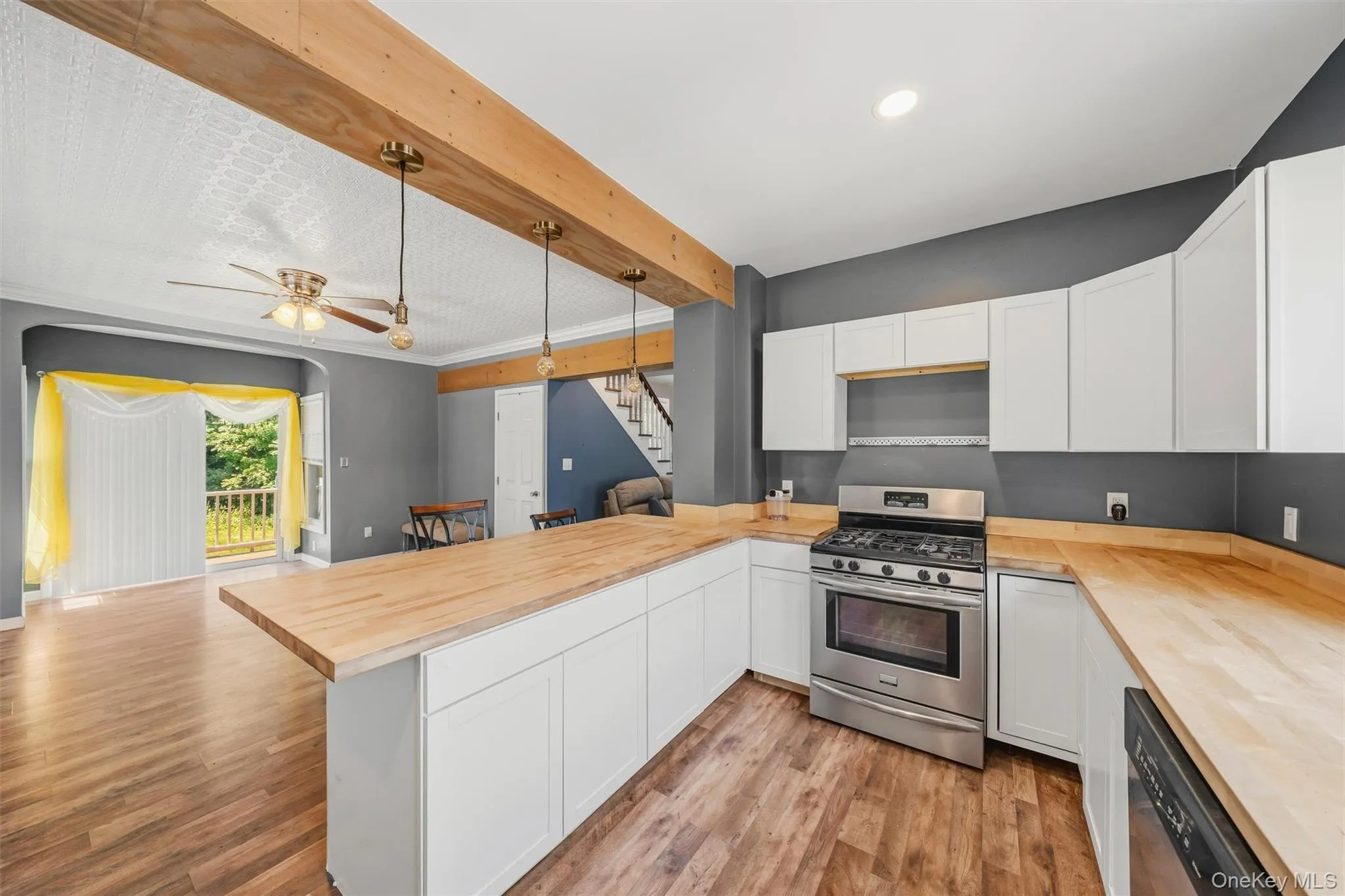 Butcherblock countertops and a breakfast bar! Butcherblock countertops and a breakfast bar!