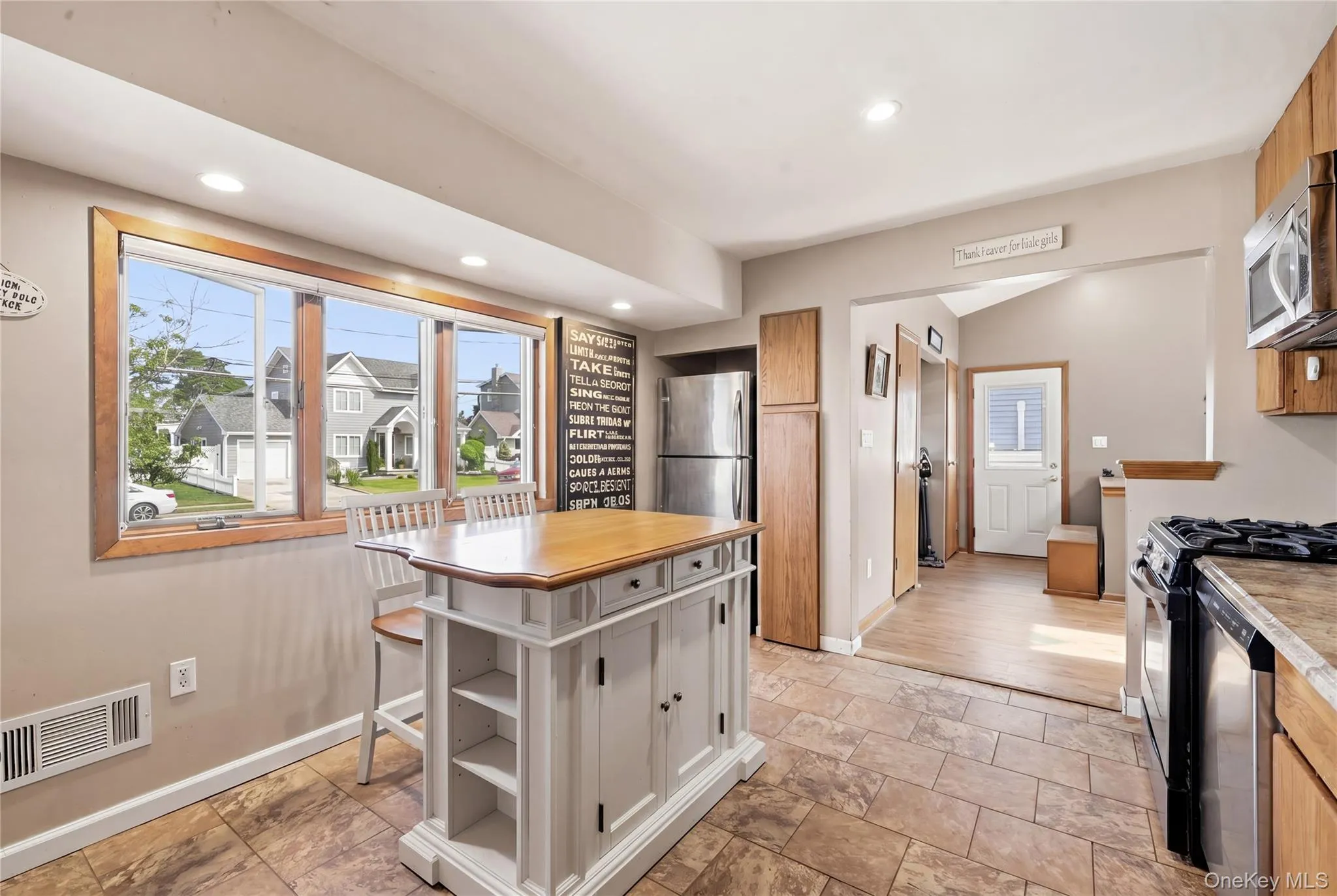 Bright kitchen with island. Bright kitchen with island.