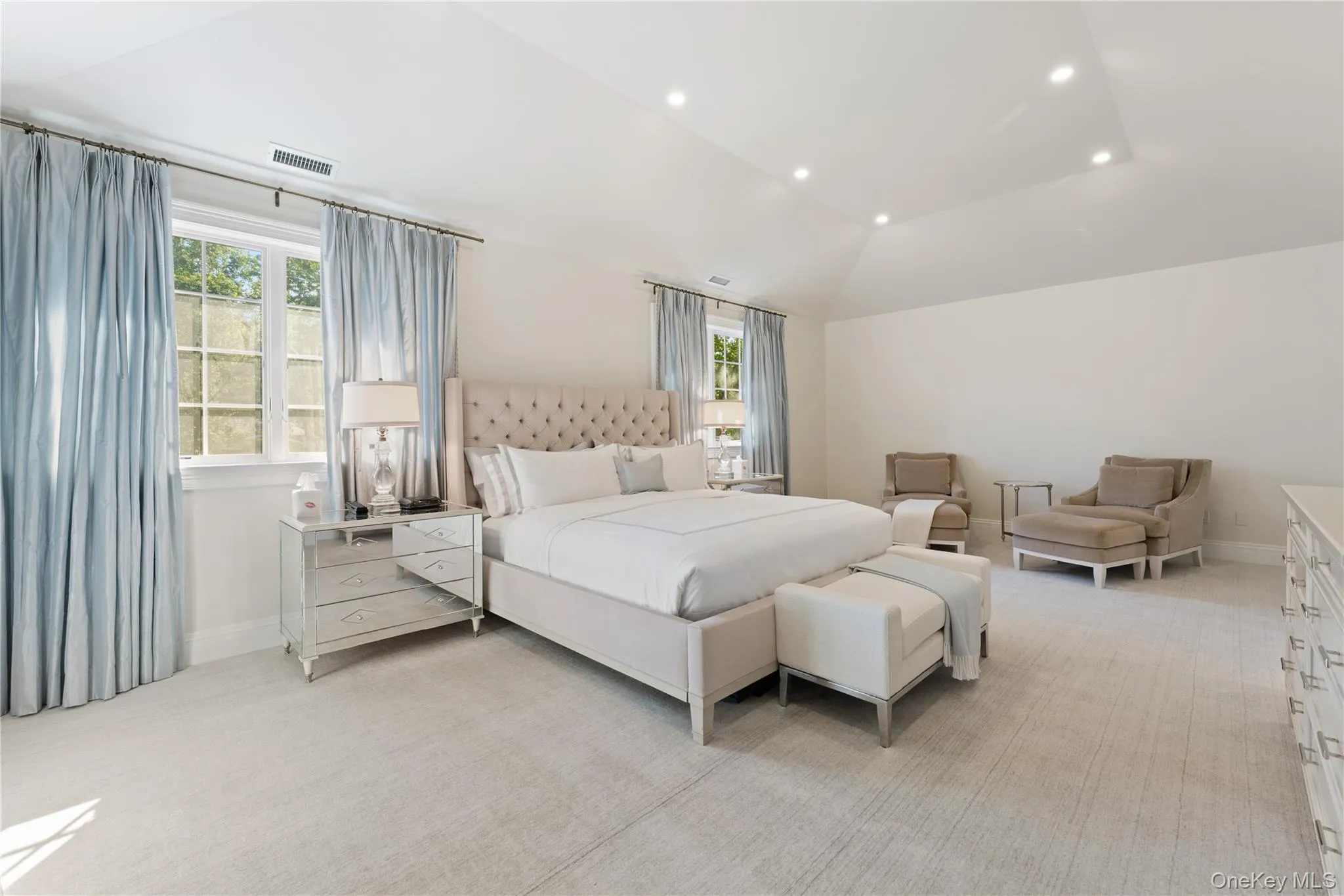 Primary suite with 11’ tray ceiling, two large custom built in closets Primary suite with 11’ tray ceiling, two large custom built in closets