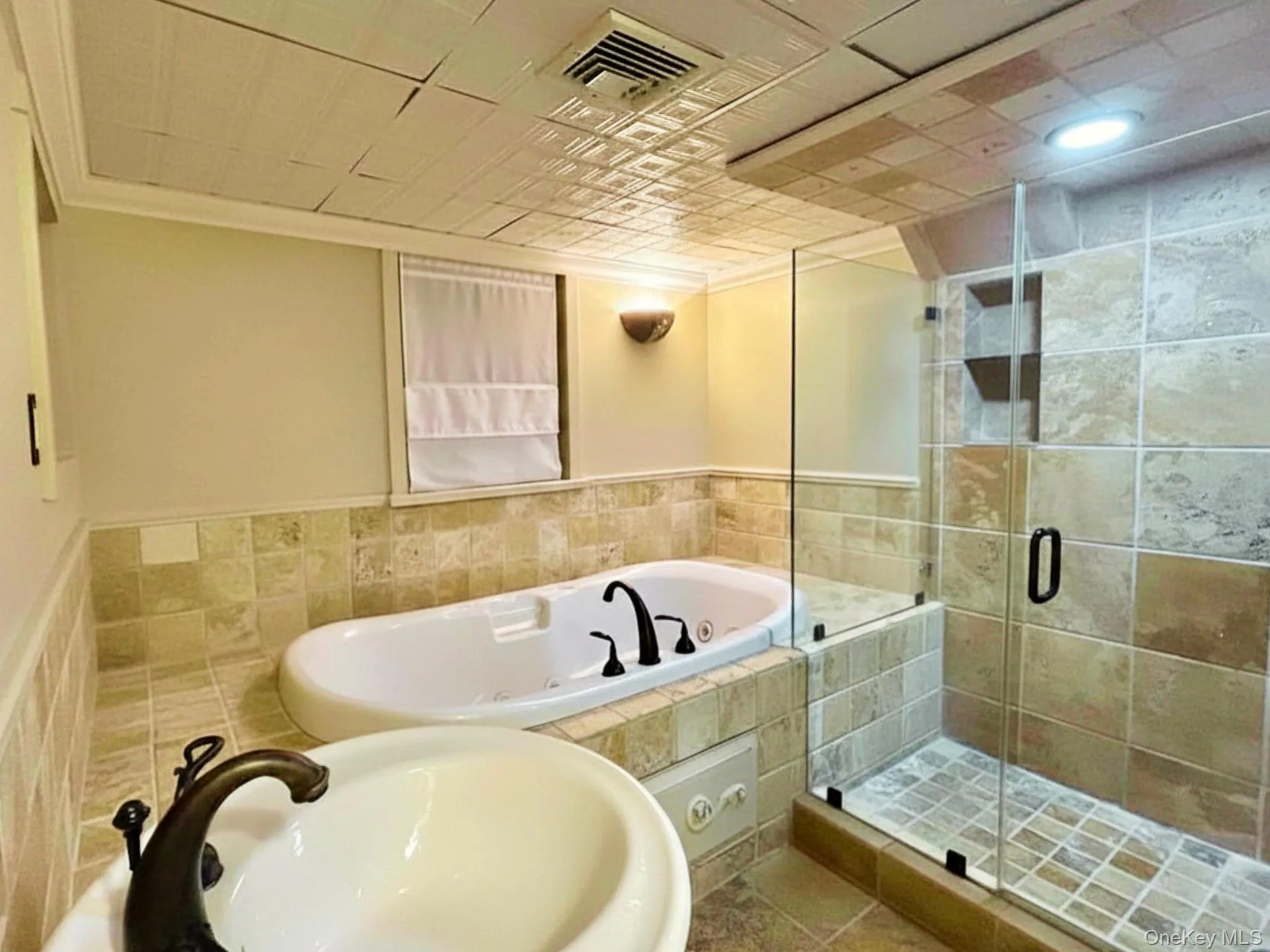 Full bath in basement Full bath in basement