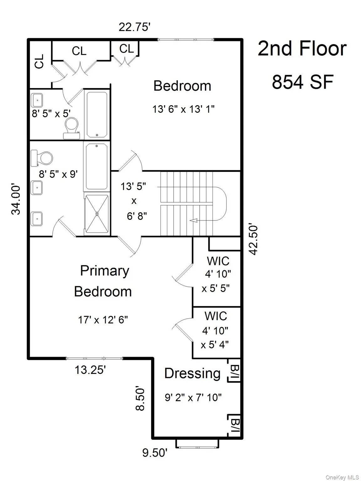 2nd Floor - 854 SF 2nd Floor - 854 SF