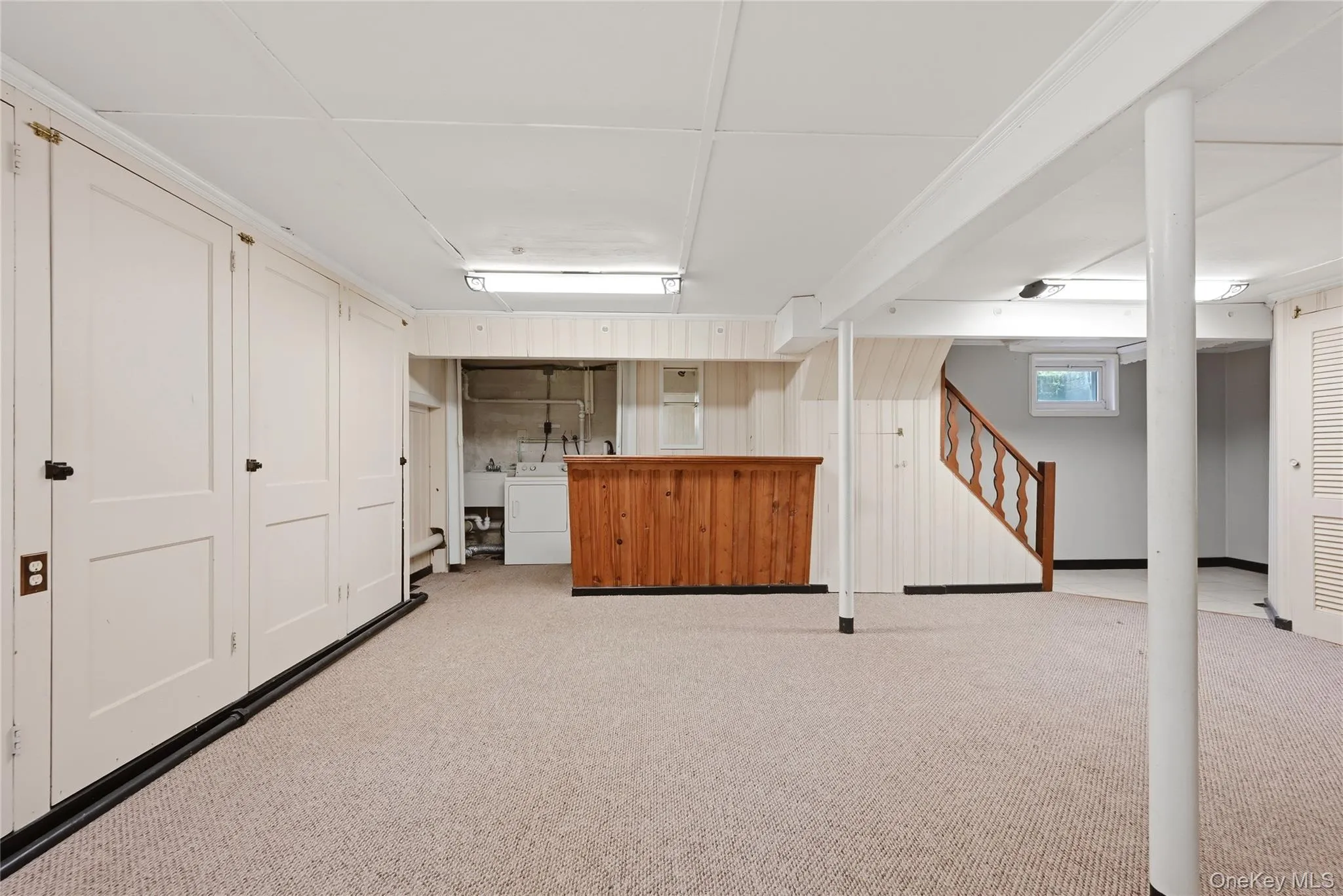 Basement provides plenty of storage and a laundry area. Basement provides plenty of storage and a laundry area.