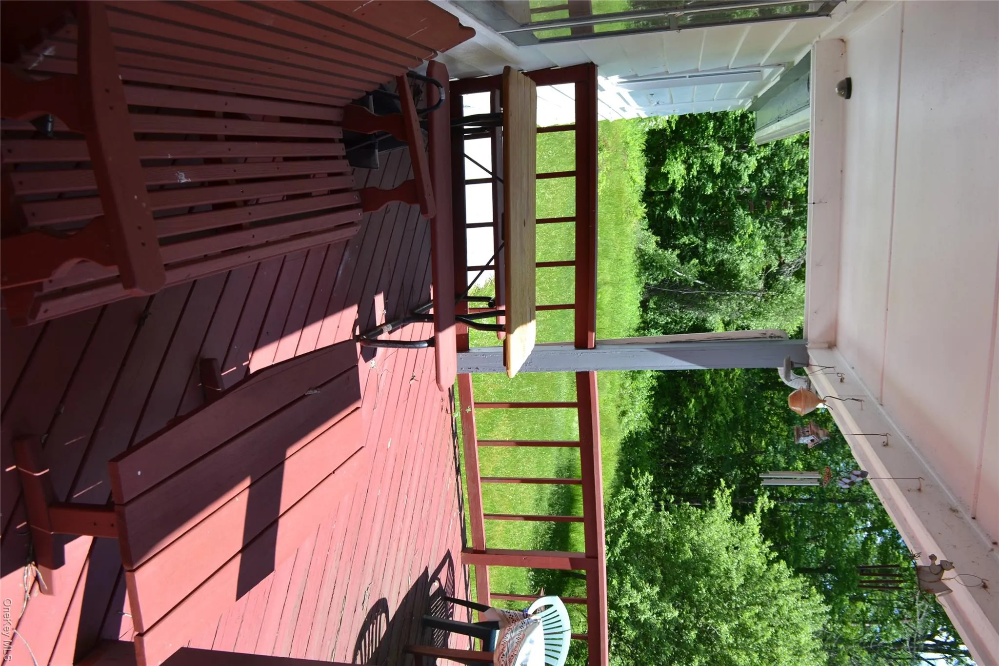 Front porch with multiple dining areas Front porch with multiple dining areas