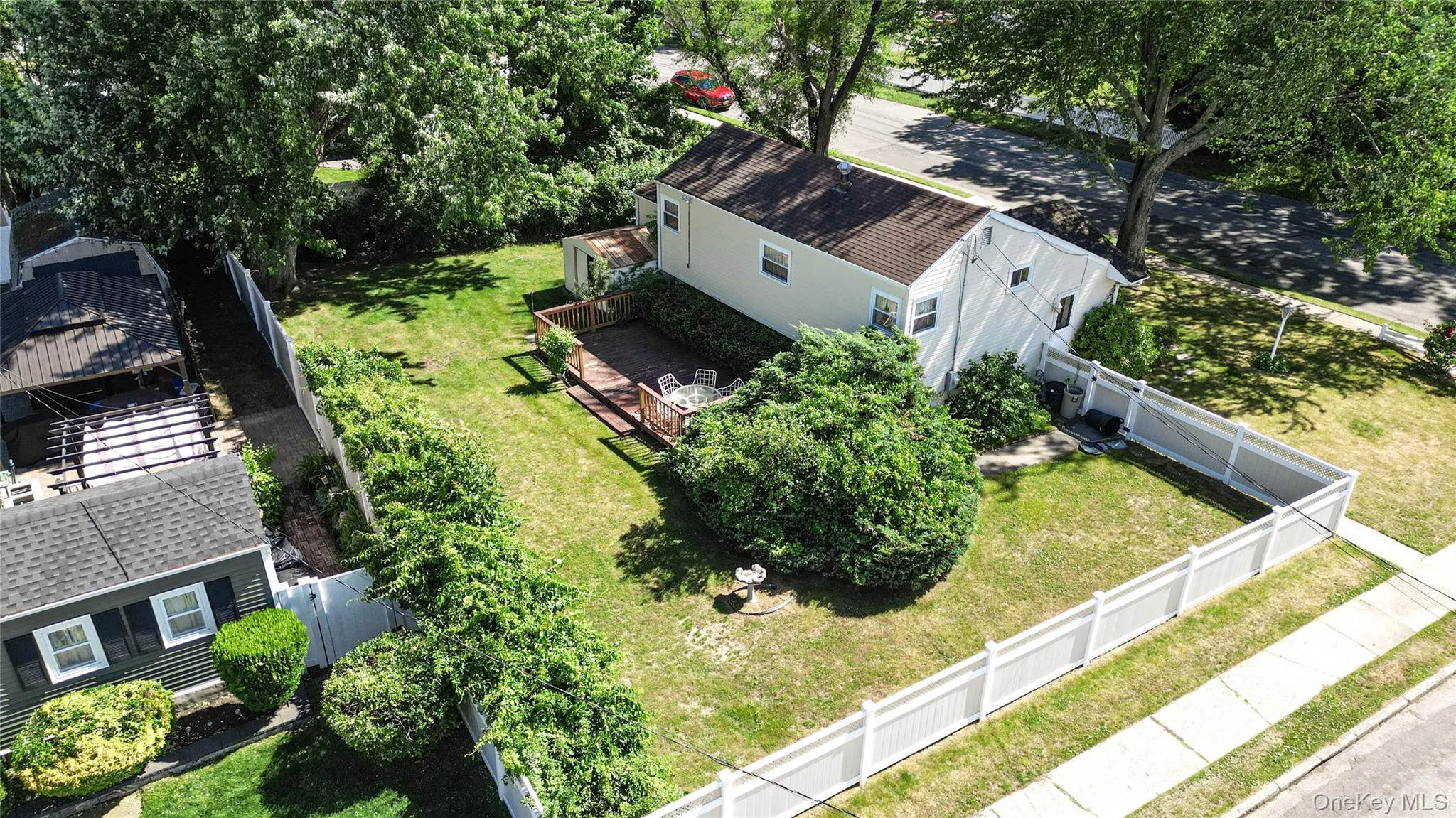 Aerial view of the backyard Aerial view of the backyard
