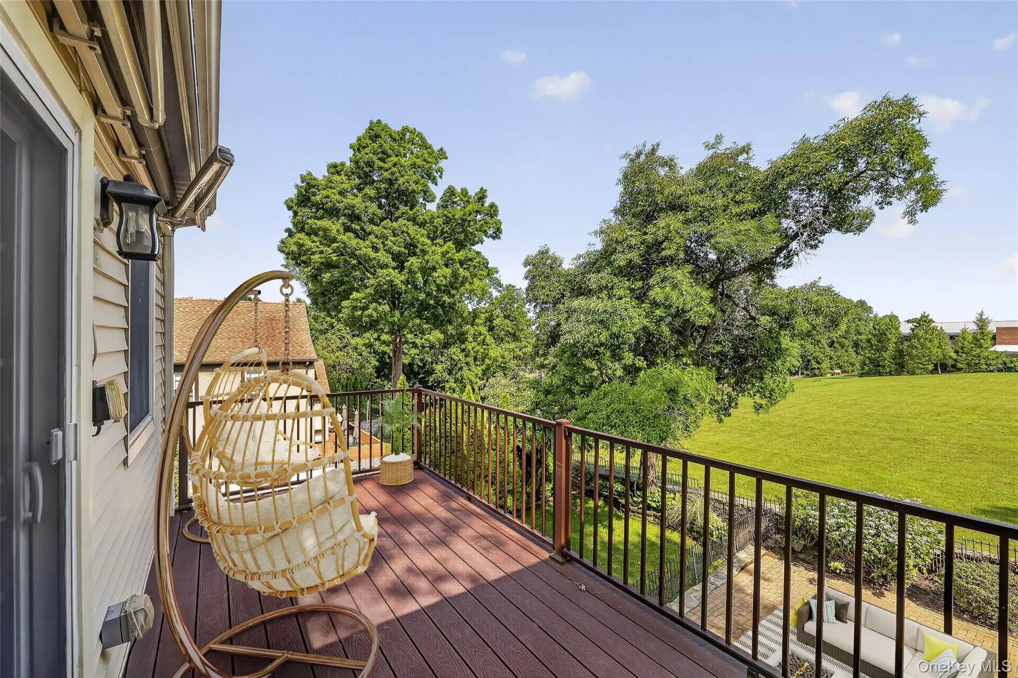 The consummate addition to the grand primary suite is the private deck with motorized awning and pastoral views. The consummate addition to the grand primary suite is the private deck with motorized awning and pastoral views.