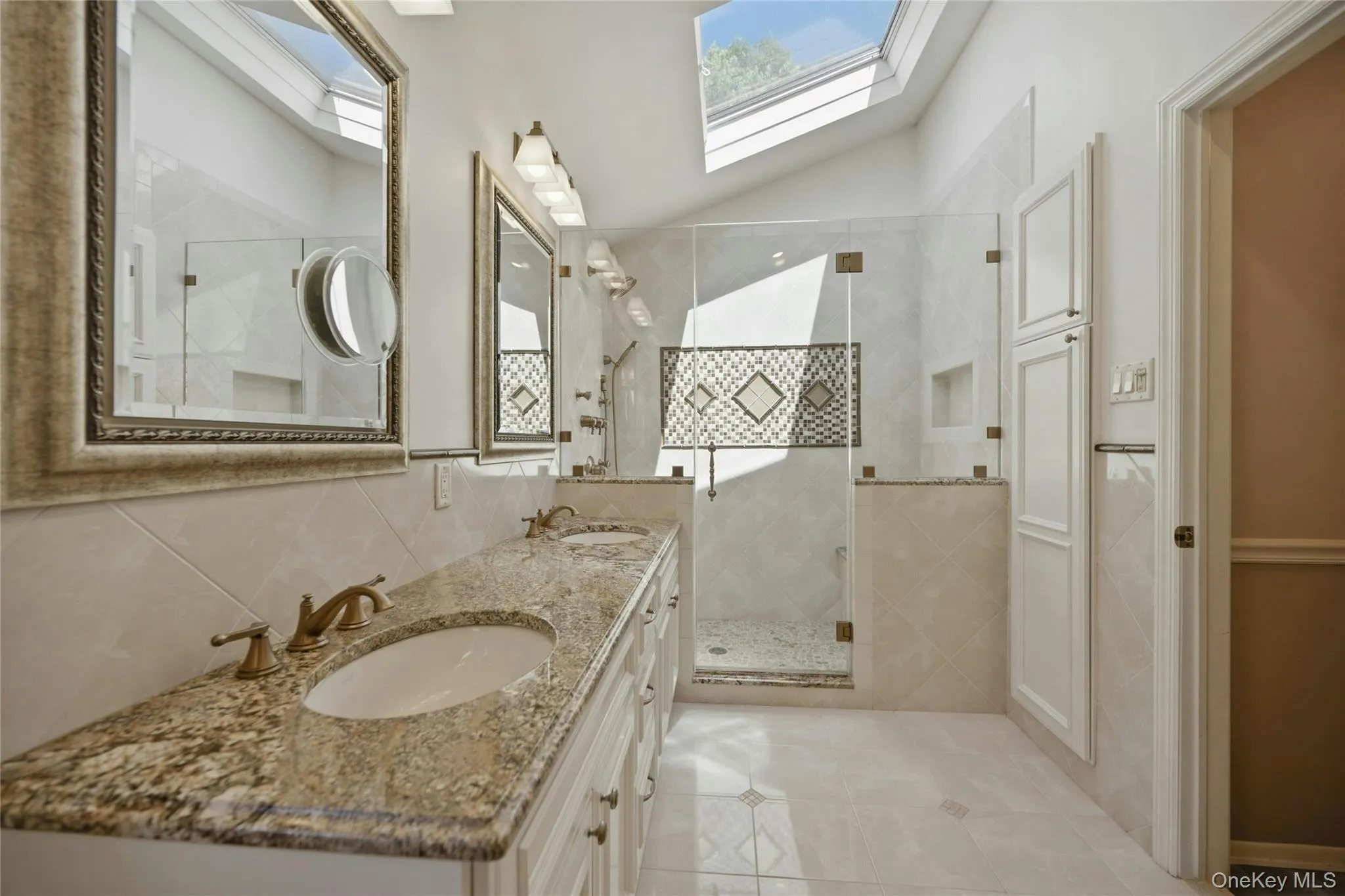 Primary Bathroom with Double Vanity and Custom Shower Primary Bathroom with Double Vanity and Custom Shower