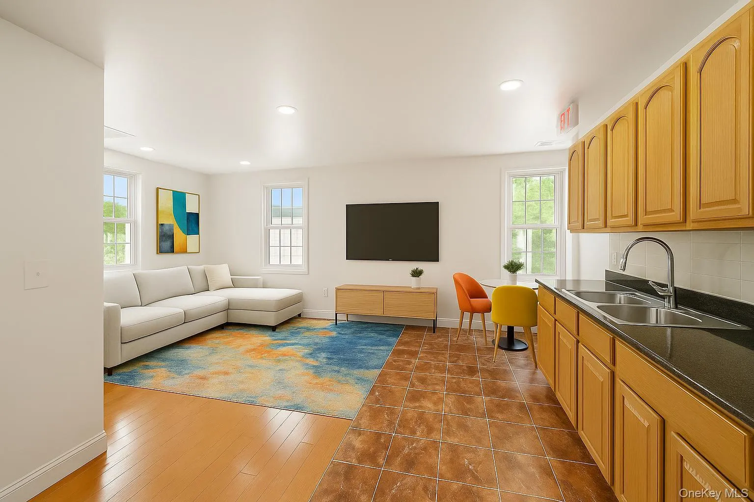 open floor plan living room/ kitchen open floor plan living room/ kitchen