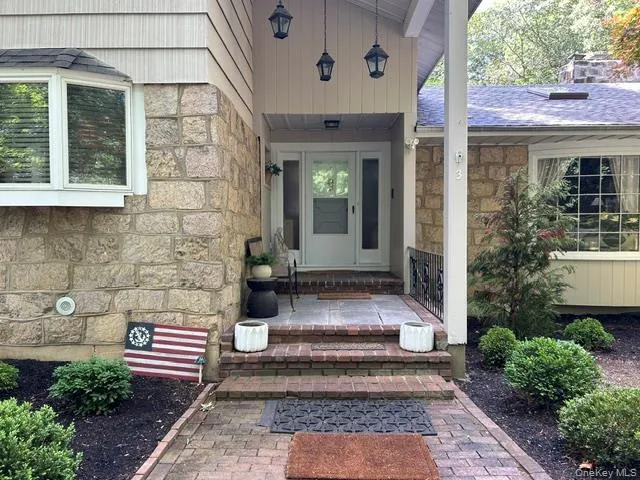 A covered portico welcomes you to 3 Fox Lane A covered portico welcomes you to 3 Fox Lane