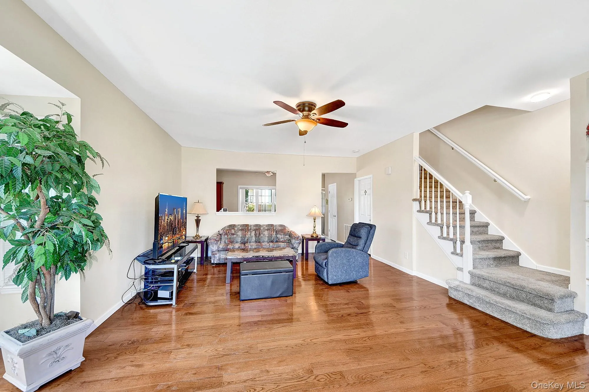 Large living room with hardwood floors Large living room with hardwood floors